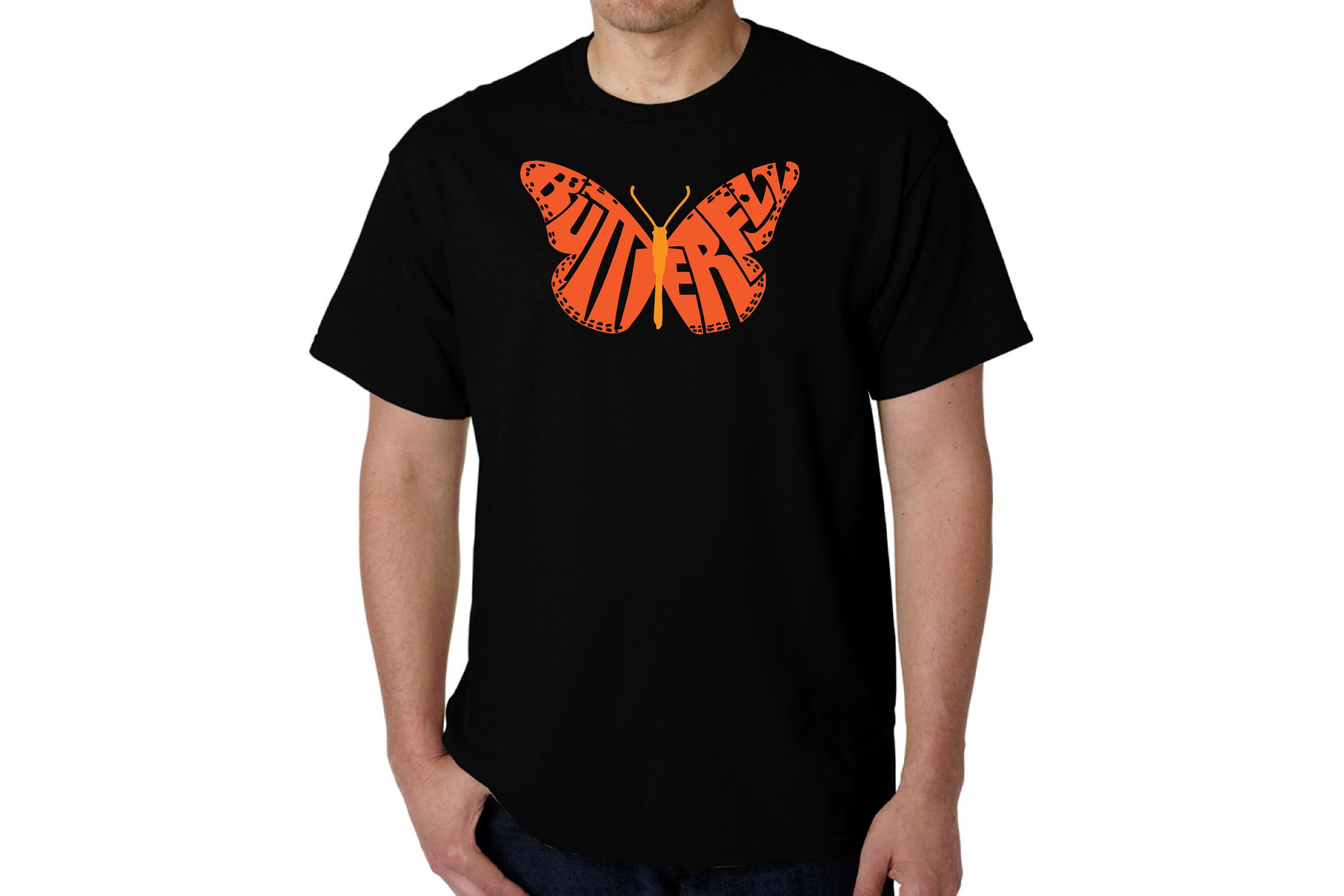 Mens Word Art T-Shirt - Butterfly
