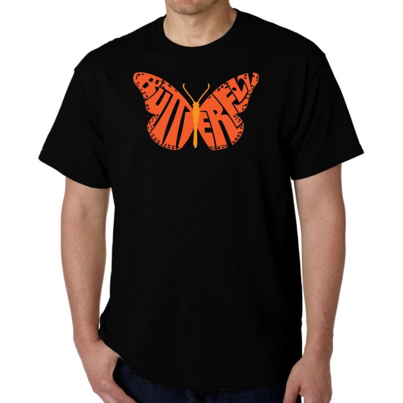 Mens Word Art T-Shirt - Butterfly