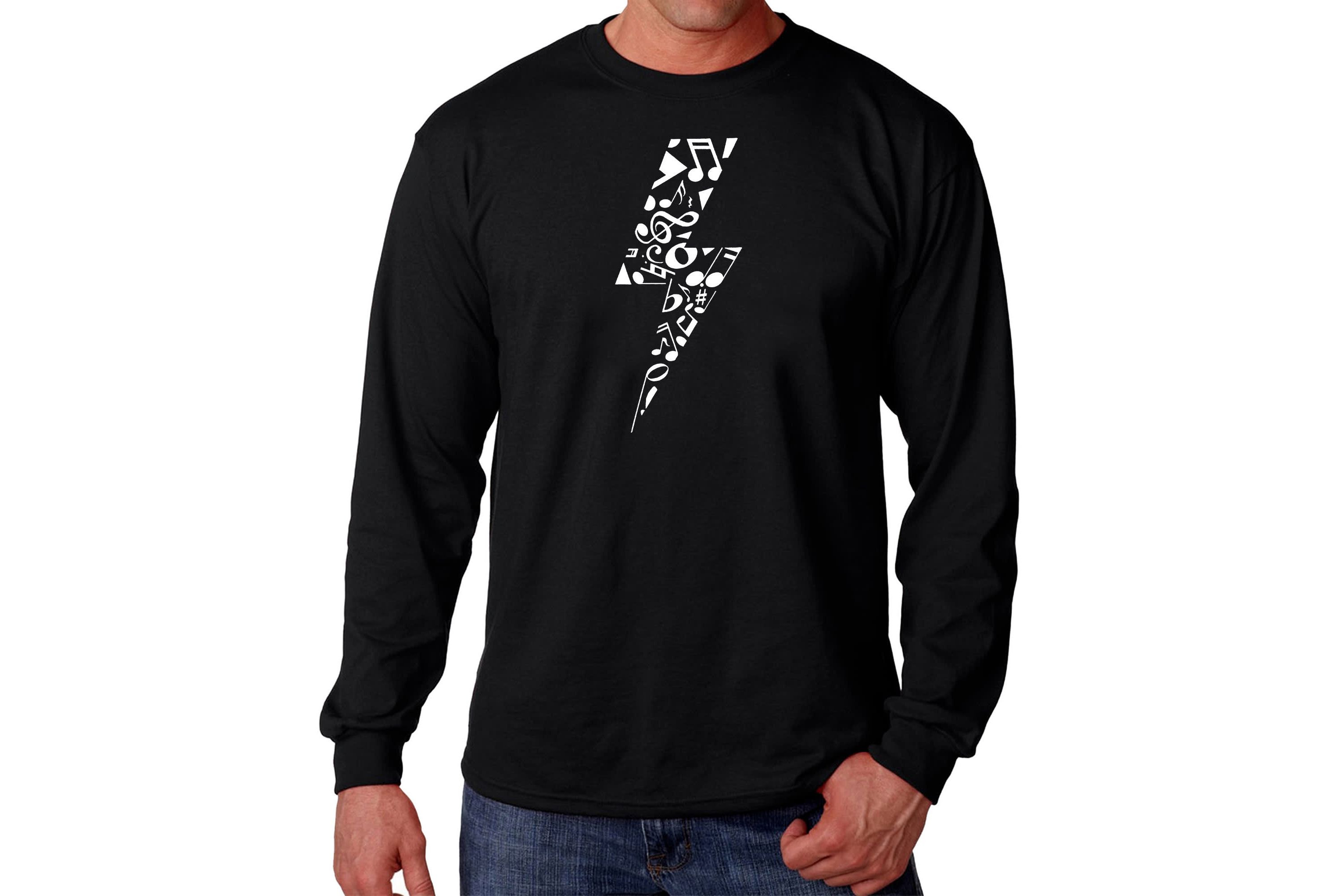 Mens Word Art Long Sleeve T-shirt - Lightning Bolt