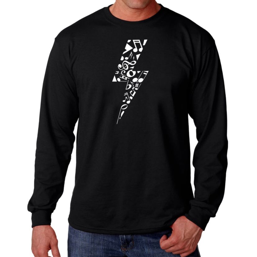 Mens Word Art Long Sleeve T-shirt - Lightning Bolt