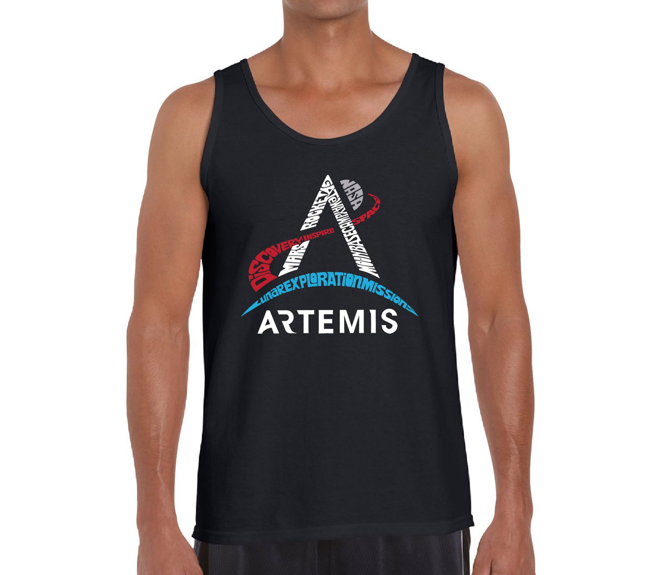Mens Word Art Tank Top  - NASA Artemis Logo