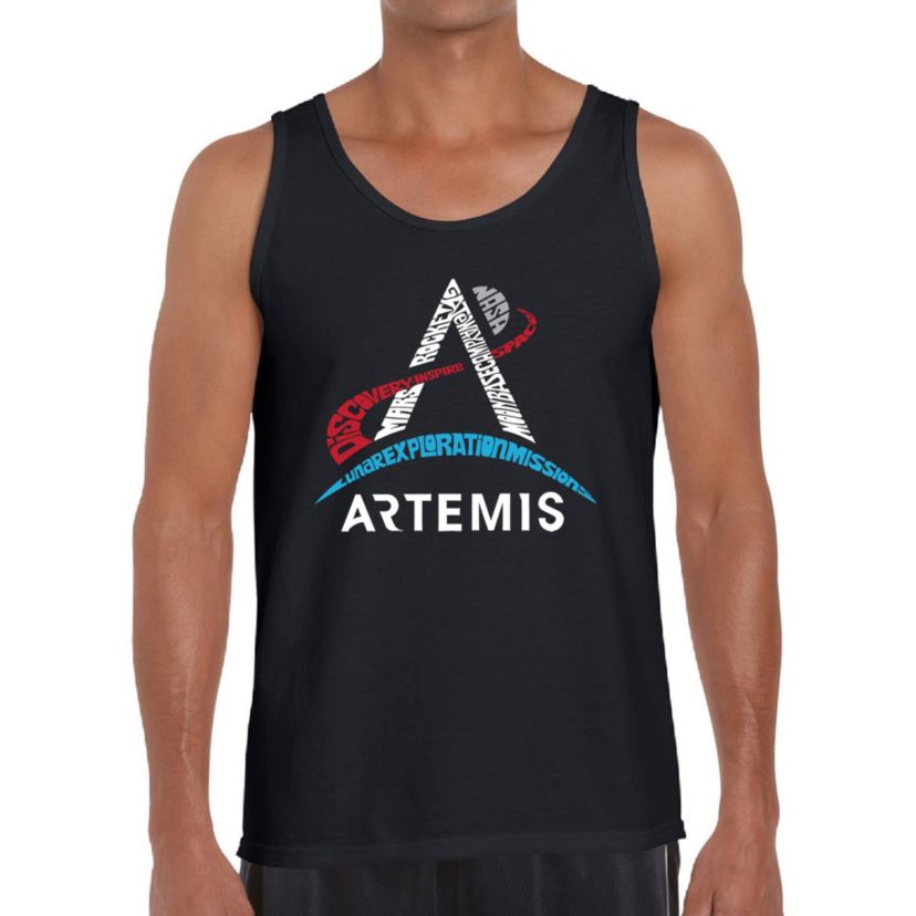 Mens Word Art Tank Top  - NASA Artemis Logo