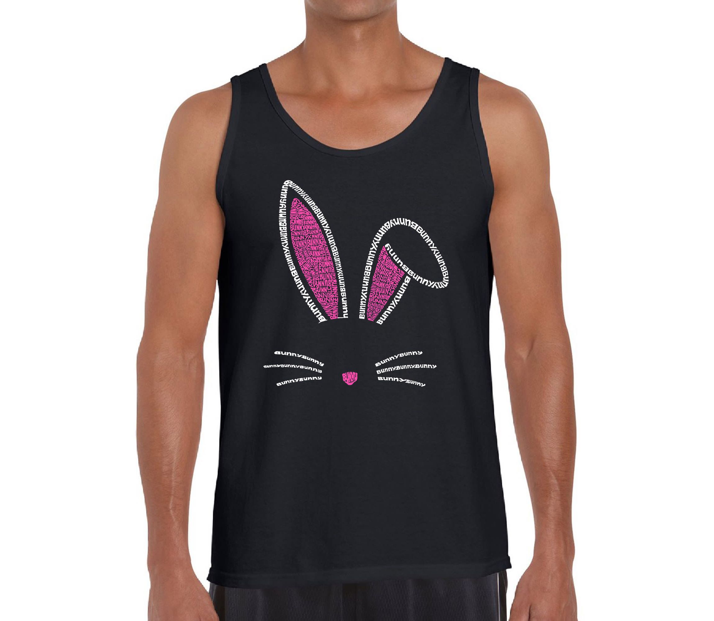 Mens Word Art Tank Top - Bunny Ears