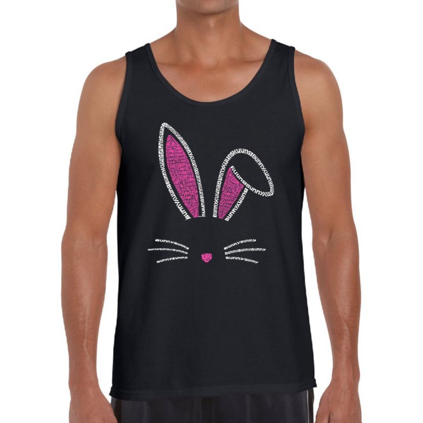 Mens Word Art Tank Top - Bunny Ears