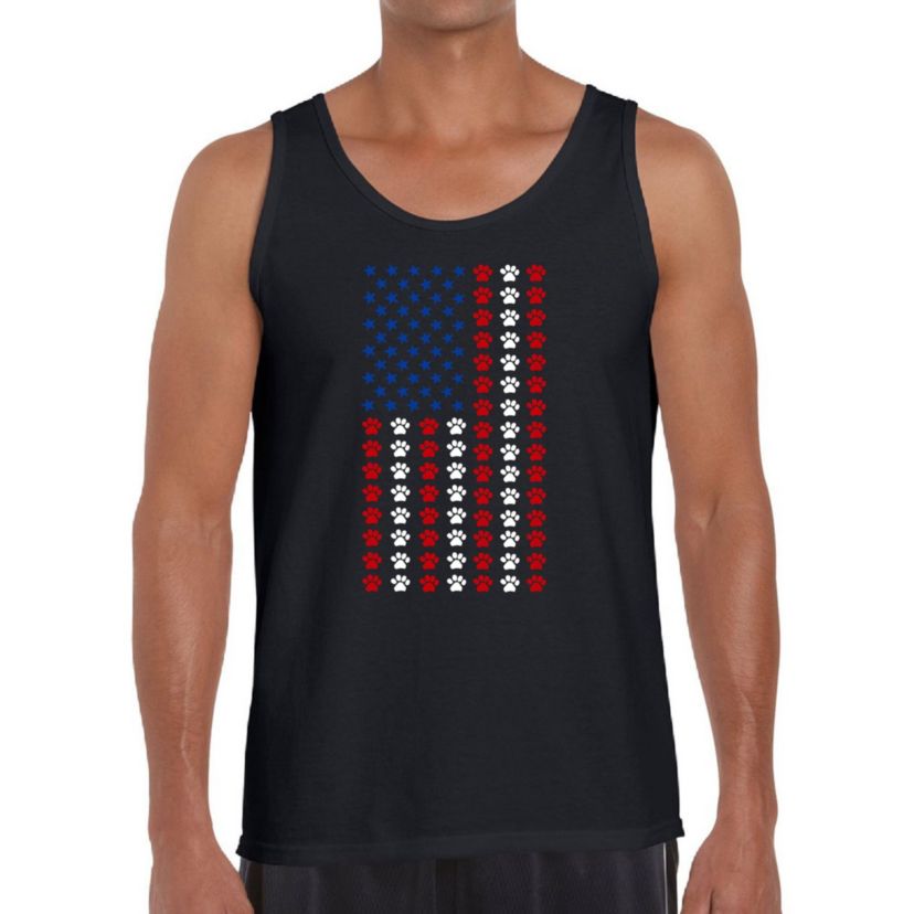 Mens Word Art Tank Top - Paws Flag