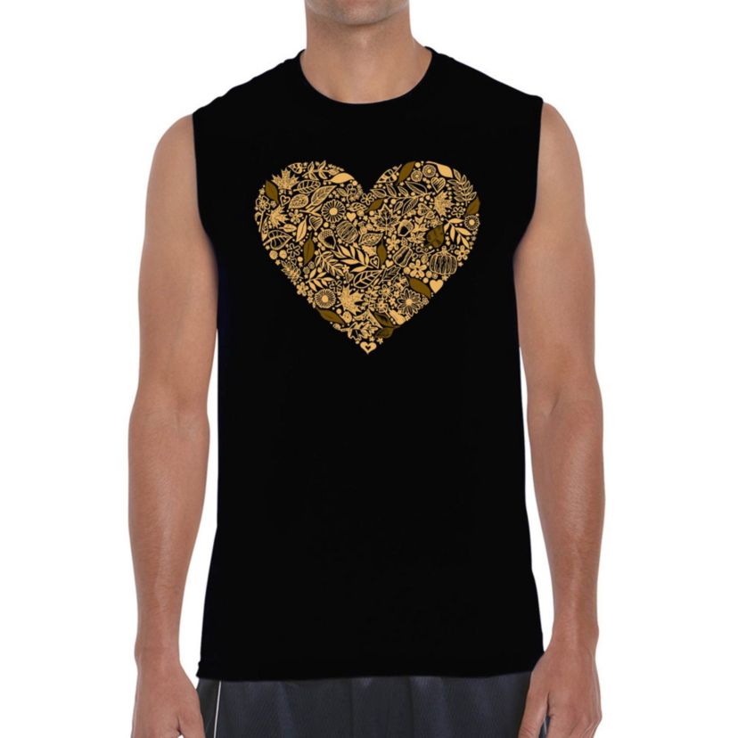 Mens Word Art Sleeveless T-Shirt - Fall Vibes