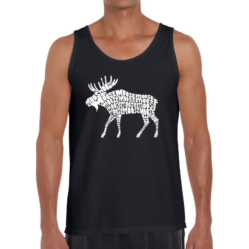 Mens Word Art Tank Top - Moose