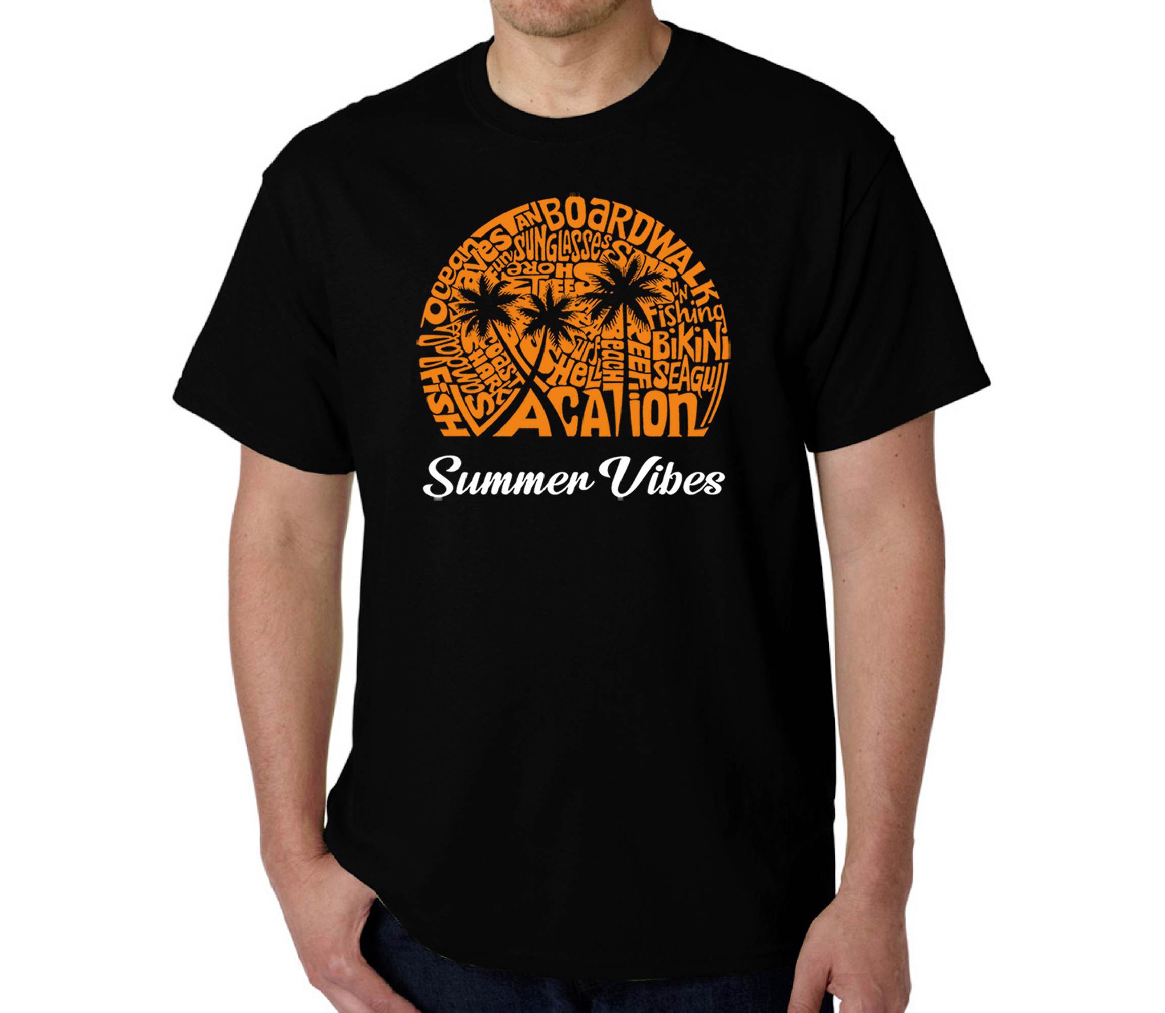 Mens Word Art T-Shirt - Summer Vibes