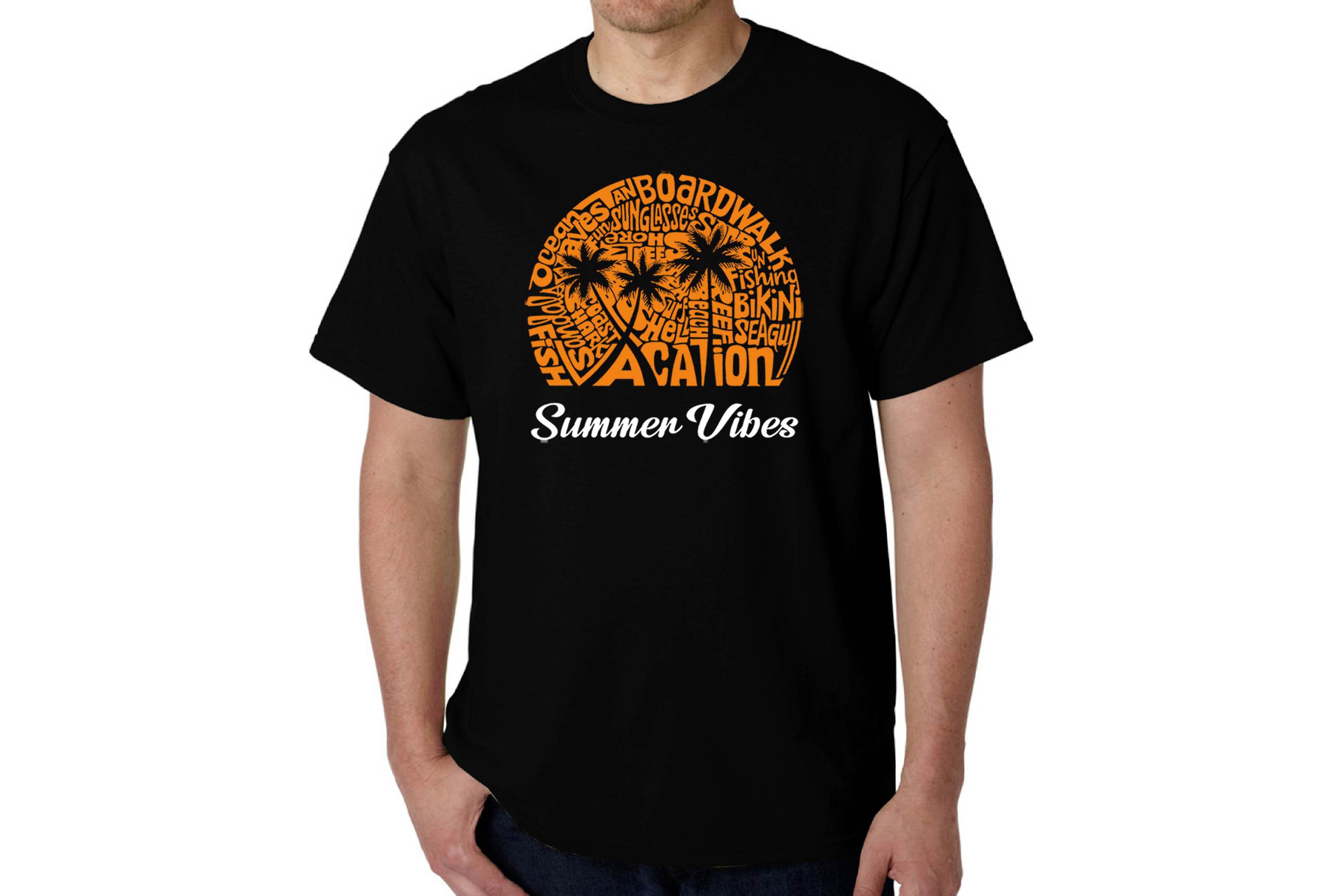 Mens Word Art T-Shirt - Summer Vibes
