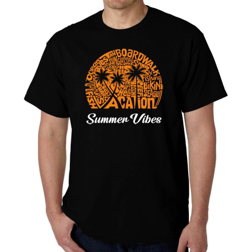 Mens Word Art T-Shirt - Summer Vibes