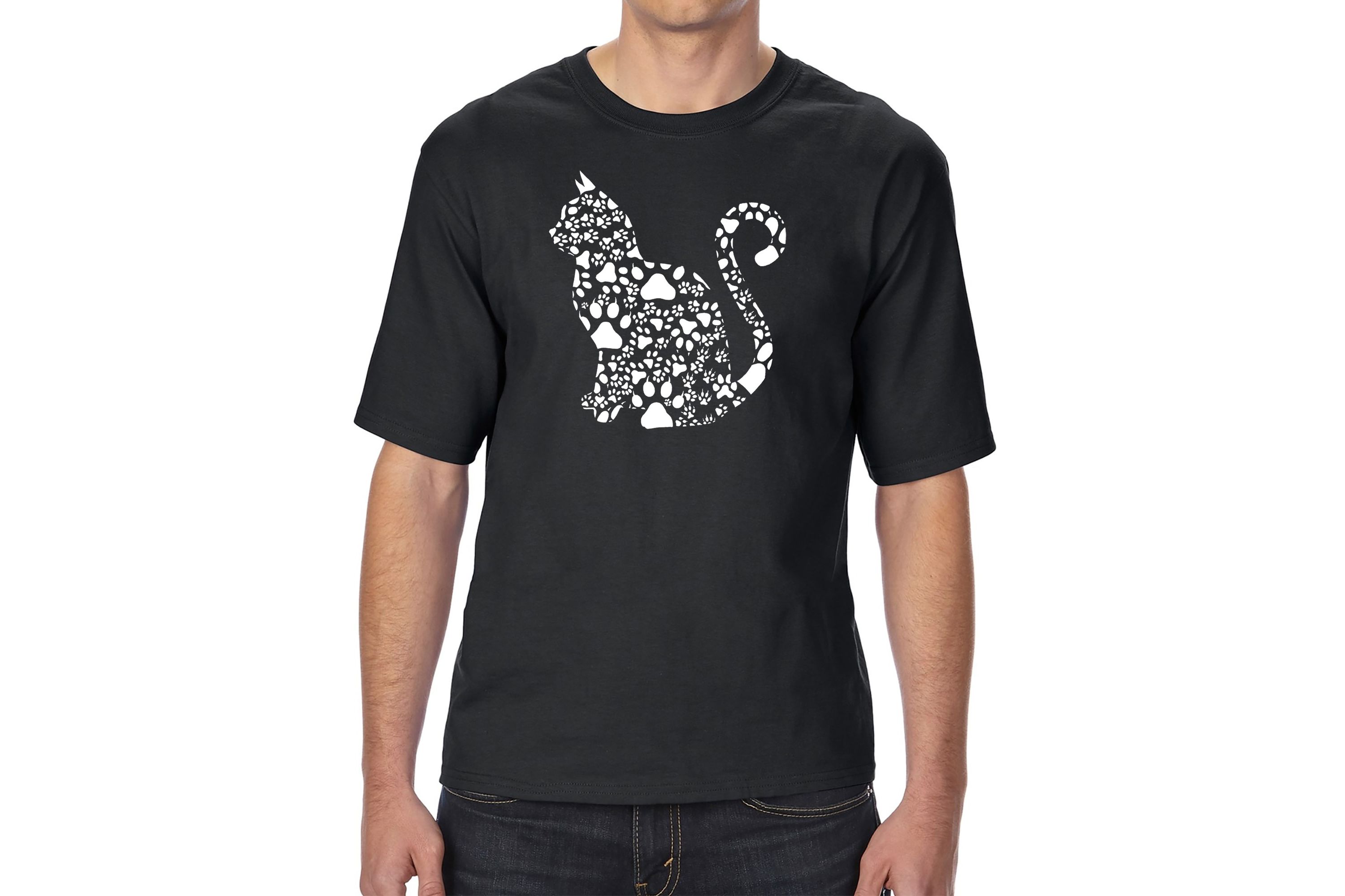 Mens Tall and Long Word Art T-Shirt - Cat Claws