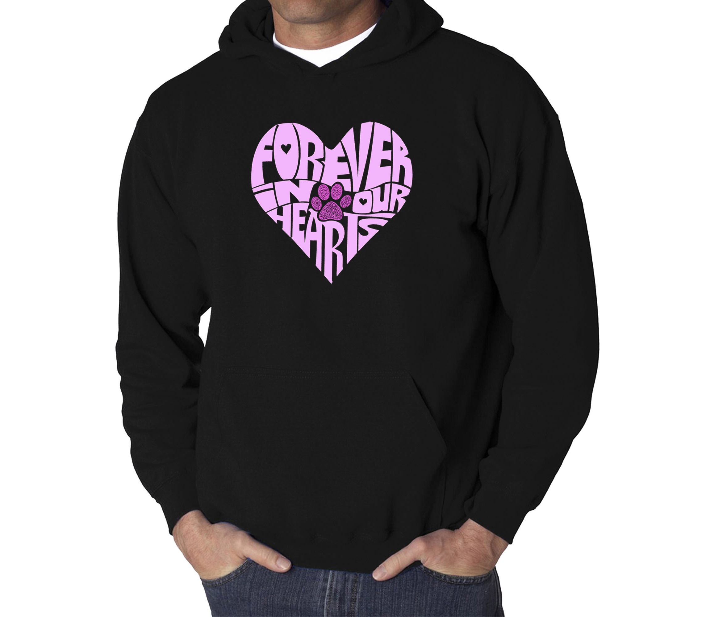 Mens Word Art Hooded Sweatshirt - Forever In Our Hearts