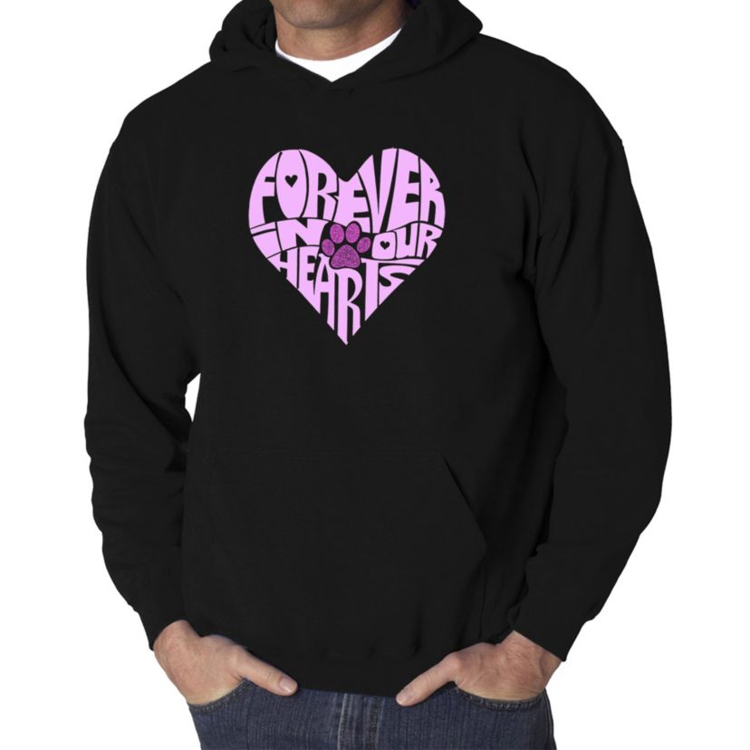 Mens Word Art Hooded Sweatshirt - Forever In Our Hearts