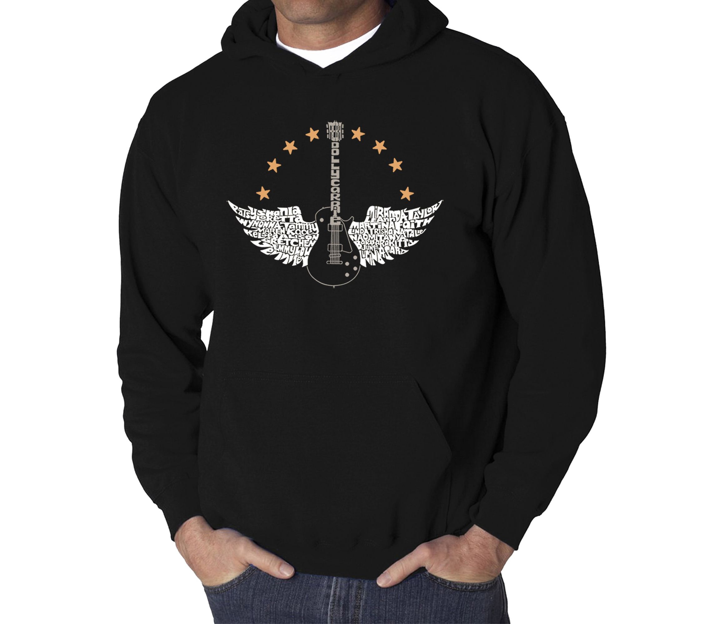 Mens Word Art Hooded Sweatshirt - Country Female Singers
