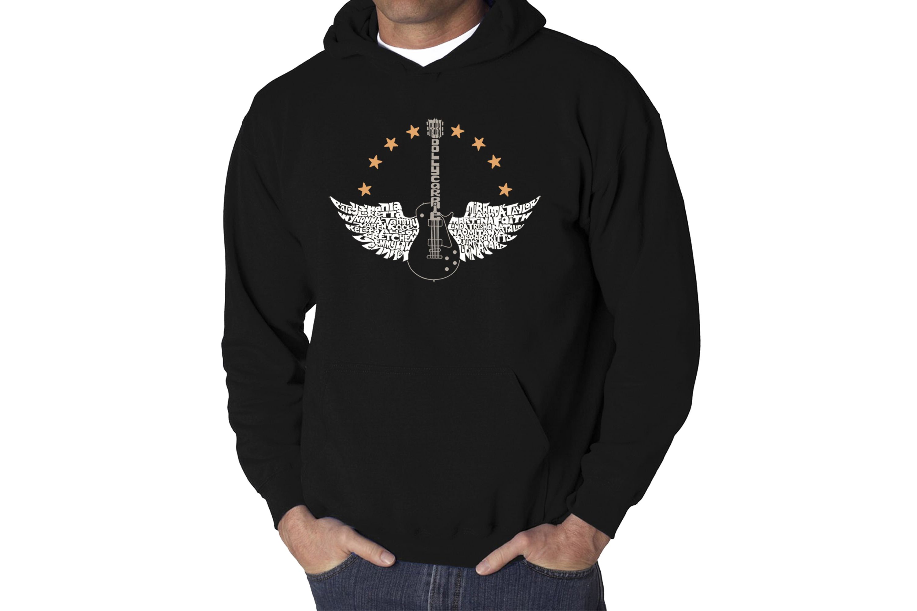 Mens Word Art Hooded Sweatshirt - Country Female Singers