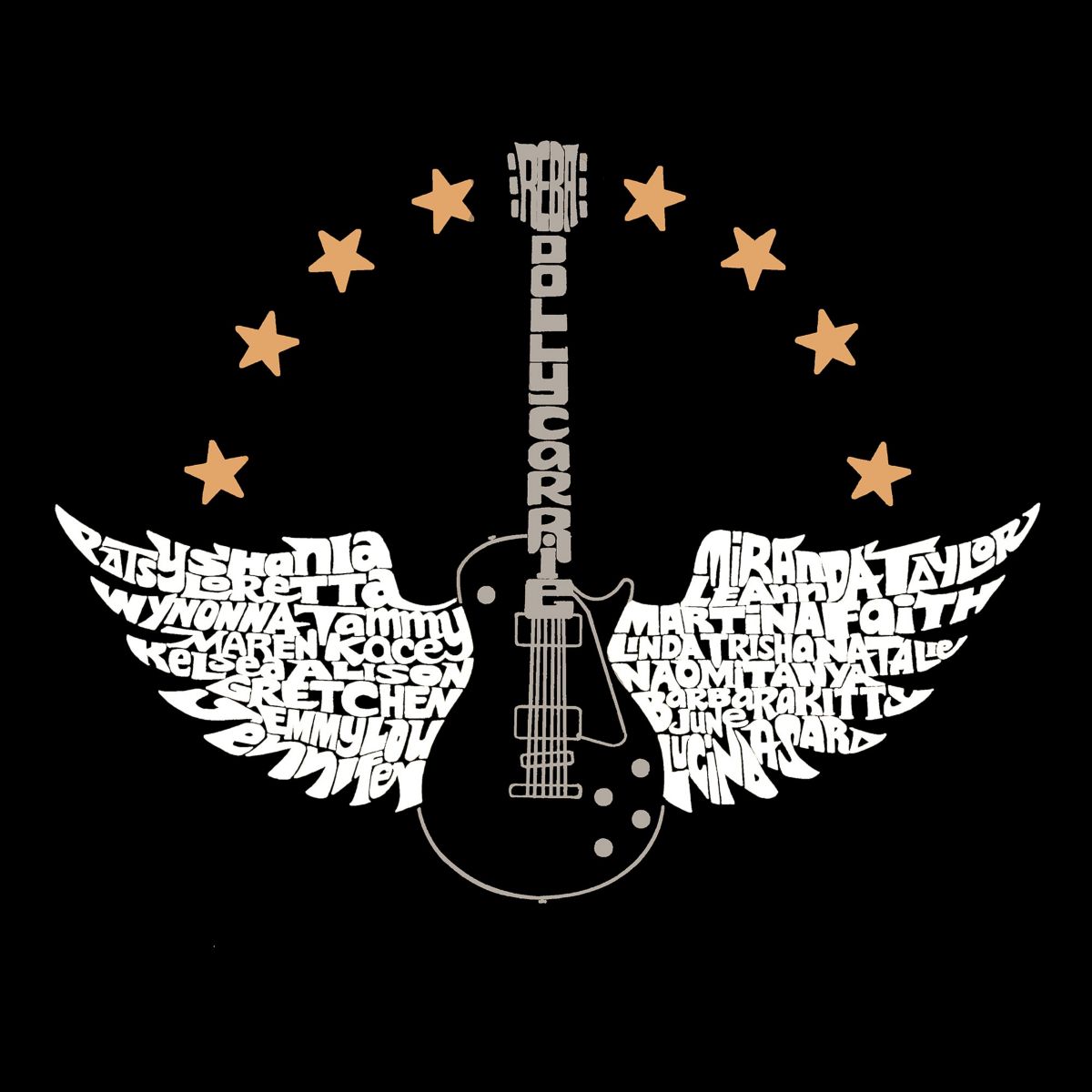 Mens Word Art Hooded Sweatshirt - Country Female Singers