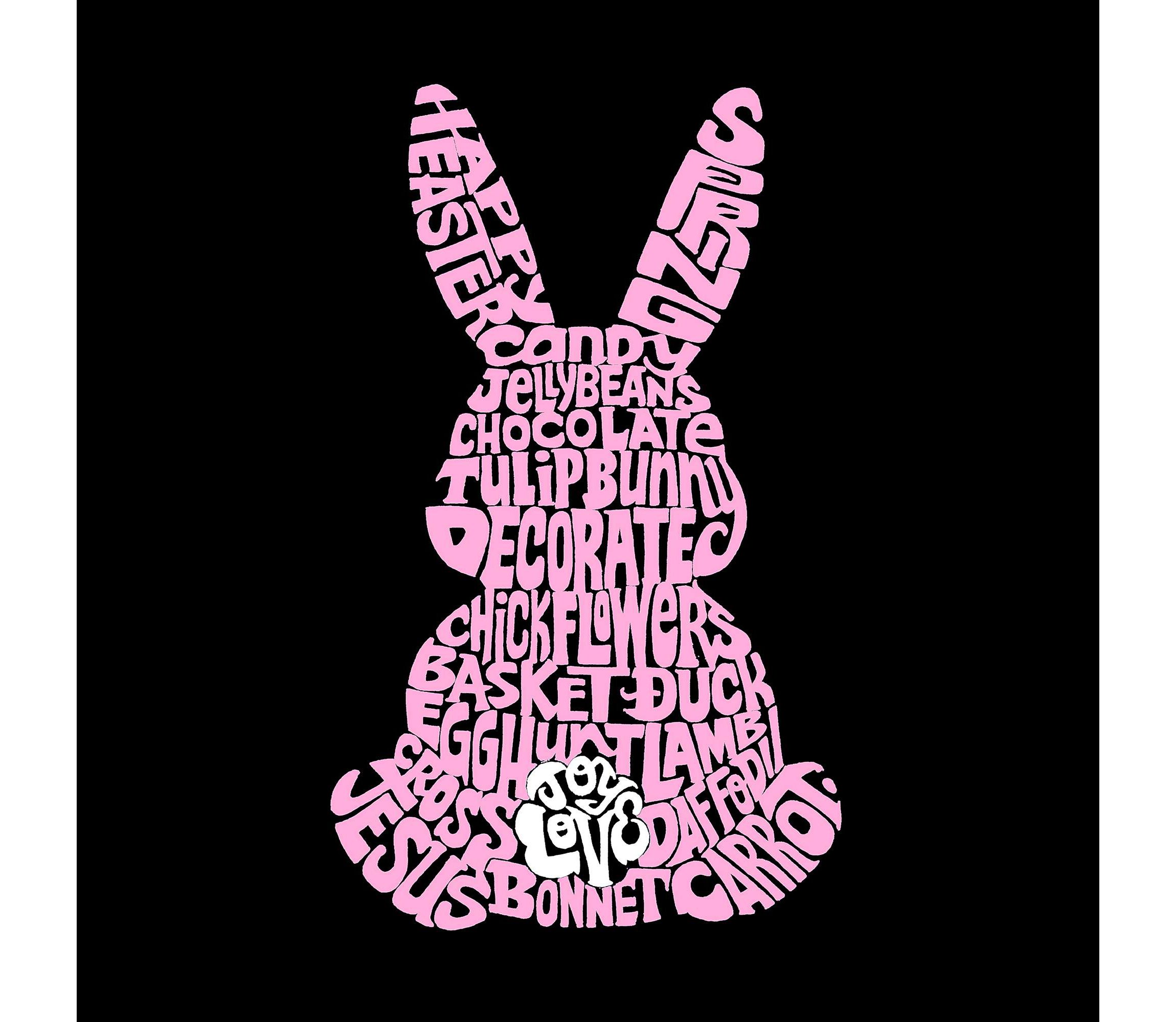 Mens Raglan Baseball Word Art T-shirt - Easter Bunny
