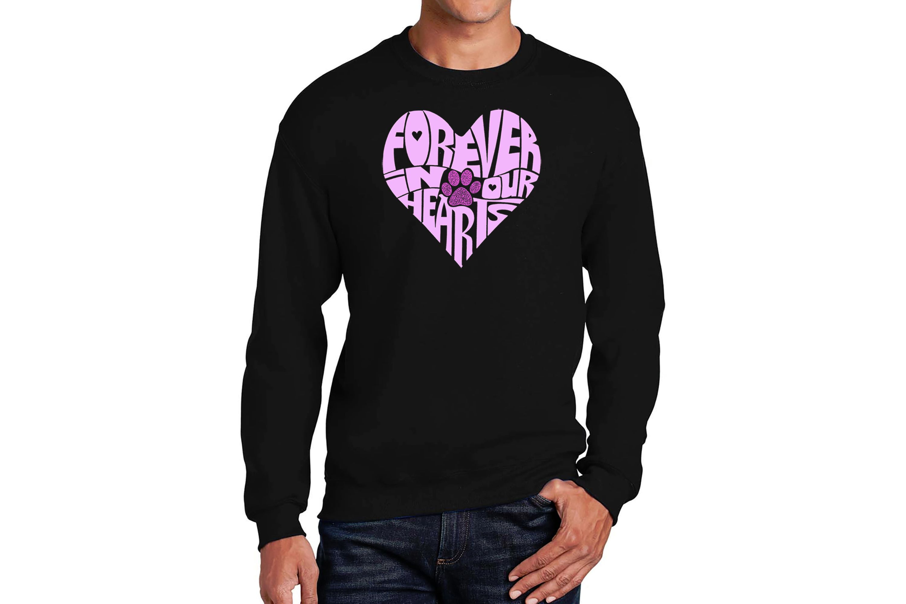 Mens Word Art Crewneck Sweatshirt - Forever In Our Hearts
