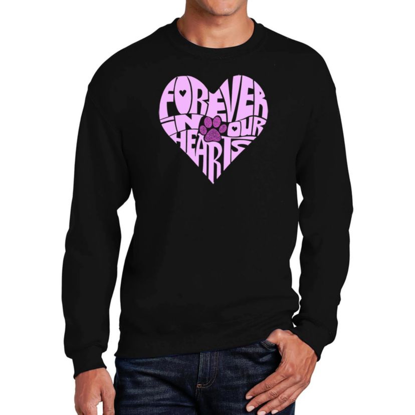 Mens Word Art Crewneck Sweatshirt - Forever In Our Hearts