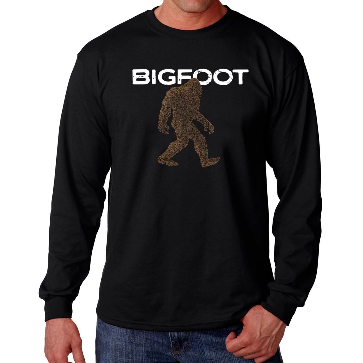 Mens Word Art Long Sleeve T-Shirt  - Bigfoot