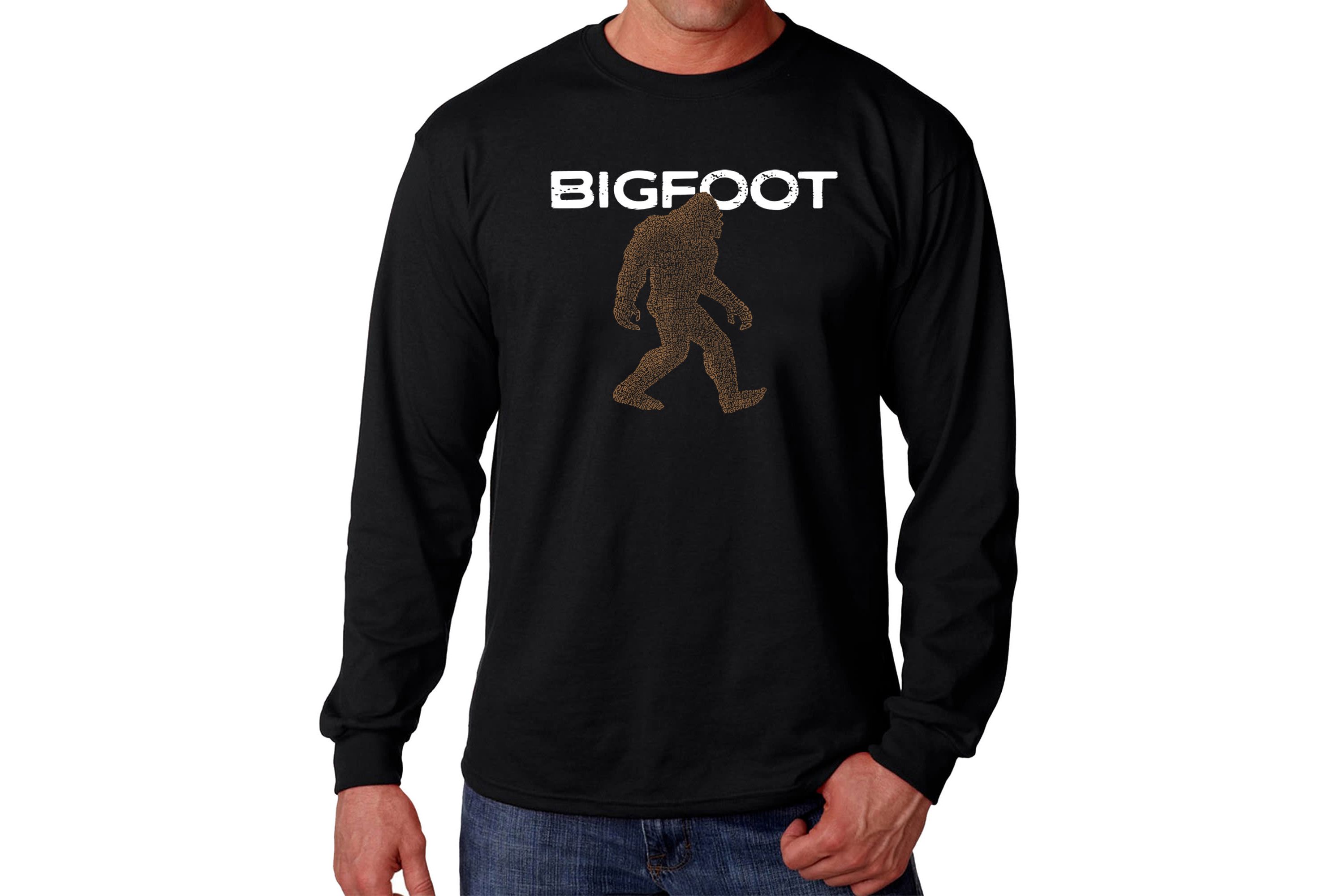 Mens Word Art Long Sleeve T-Shirt  - Bigfoot