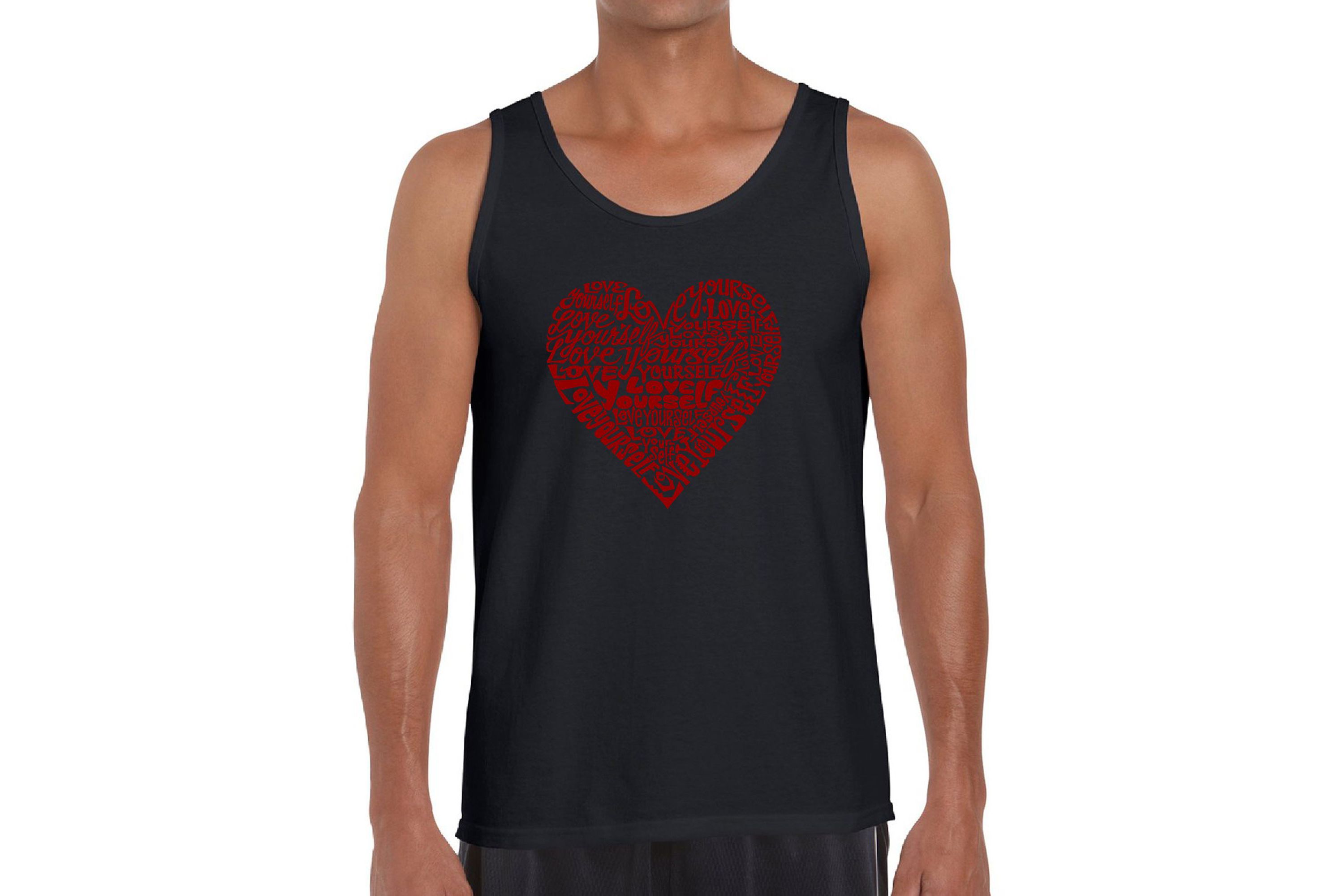 Mens Word Art Tank Top  - Love Yourself
