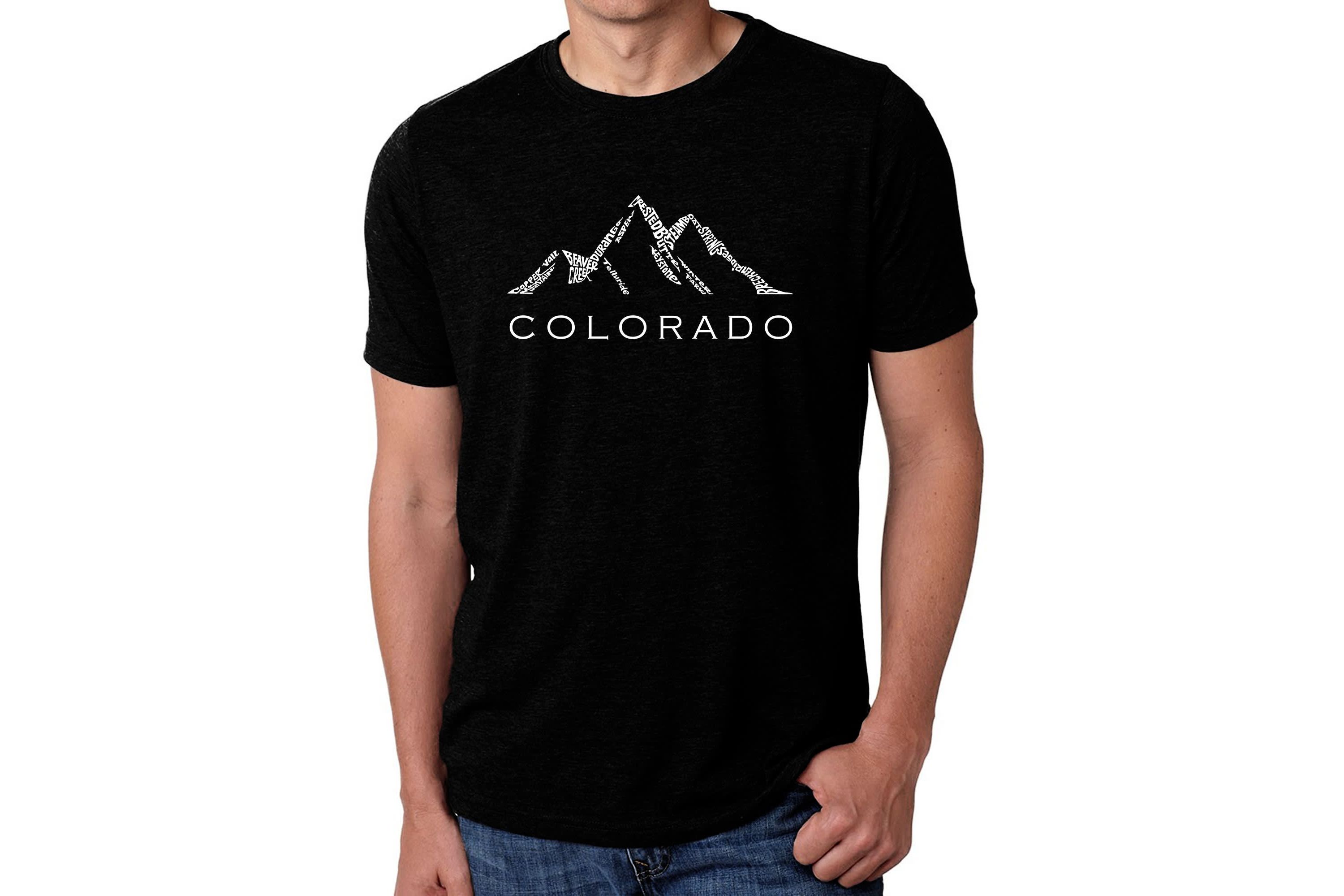 Mens Premium Blend Word Art T-shirt - Colorado Ski Towns