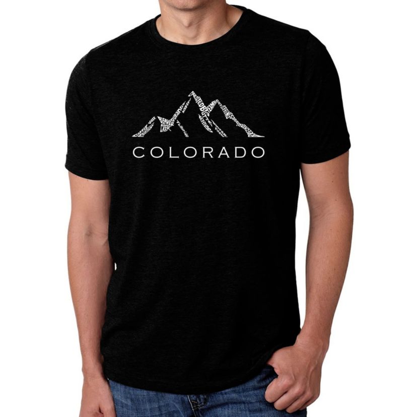 Mens Premium Blend Word Art T-shirt - Colorado Ski Towns
