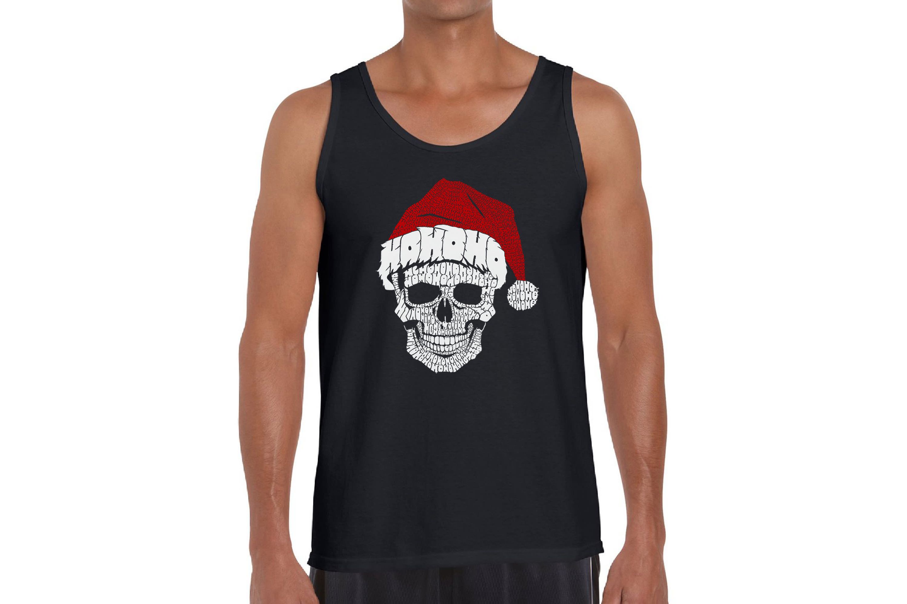 Mens Word Art Tank Top - Santa Skull