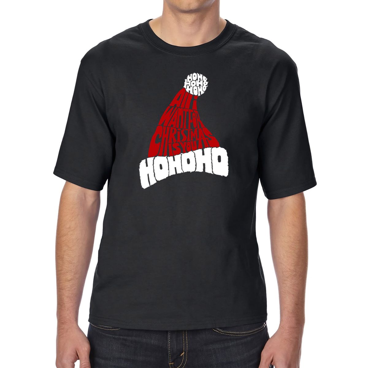 Mens Tall and Long Word Art T-Shirt - All I Want for Christmas is You