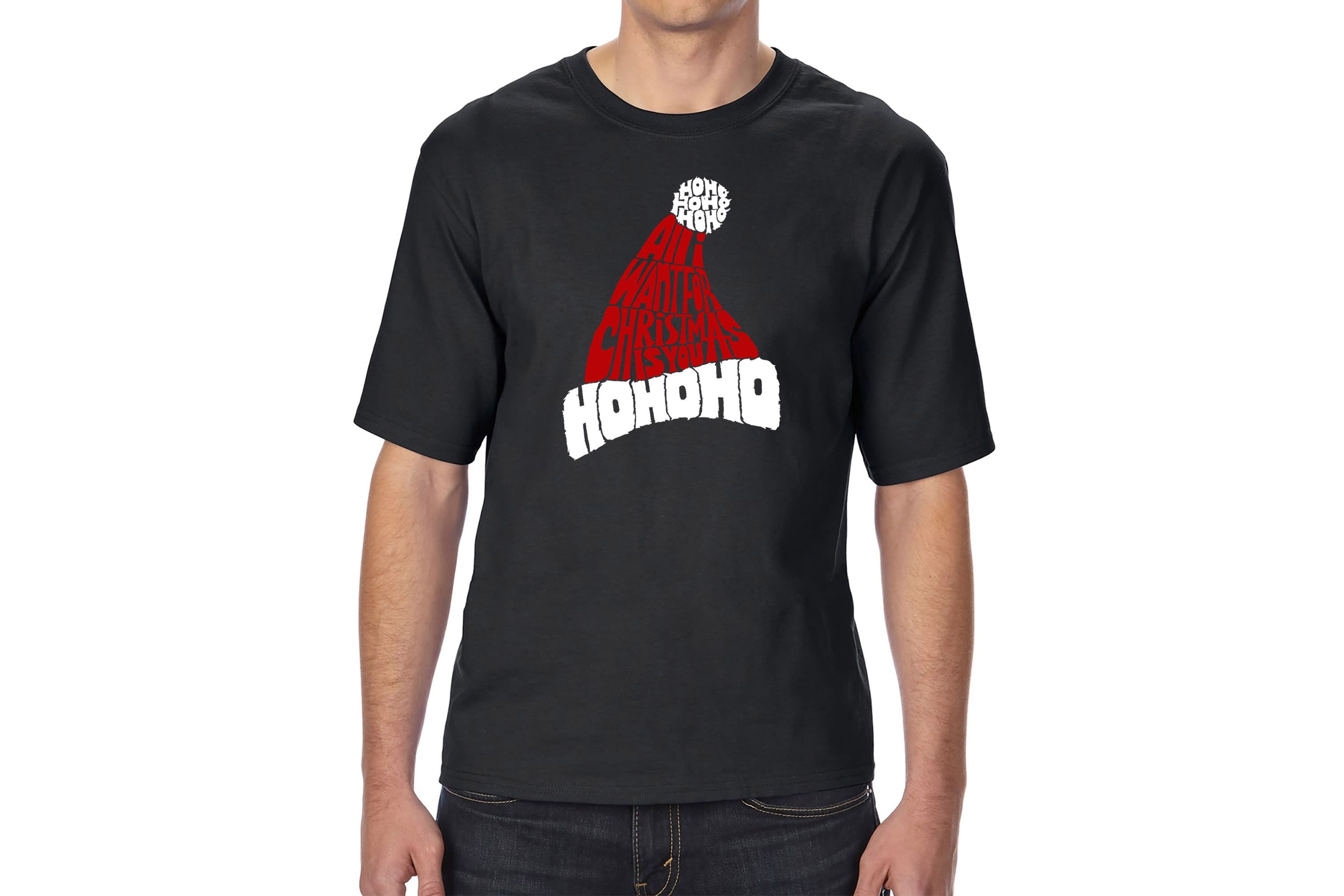 Mens Tall and Long Word Art T-Shirt - All I Want for Christmas is You