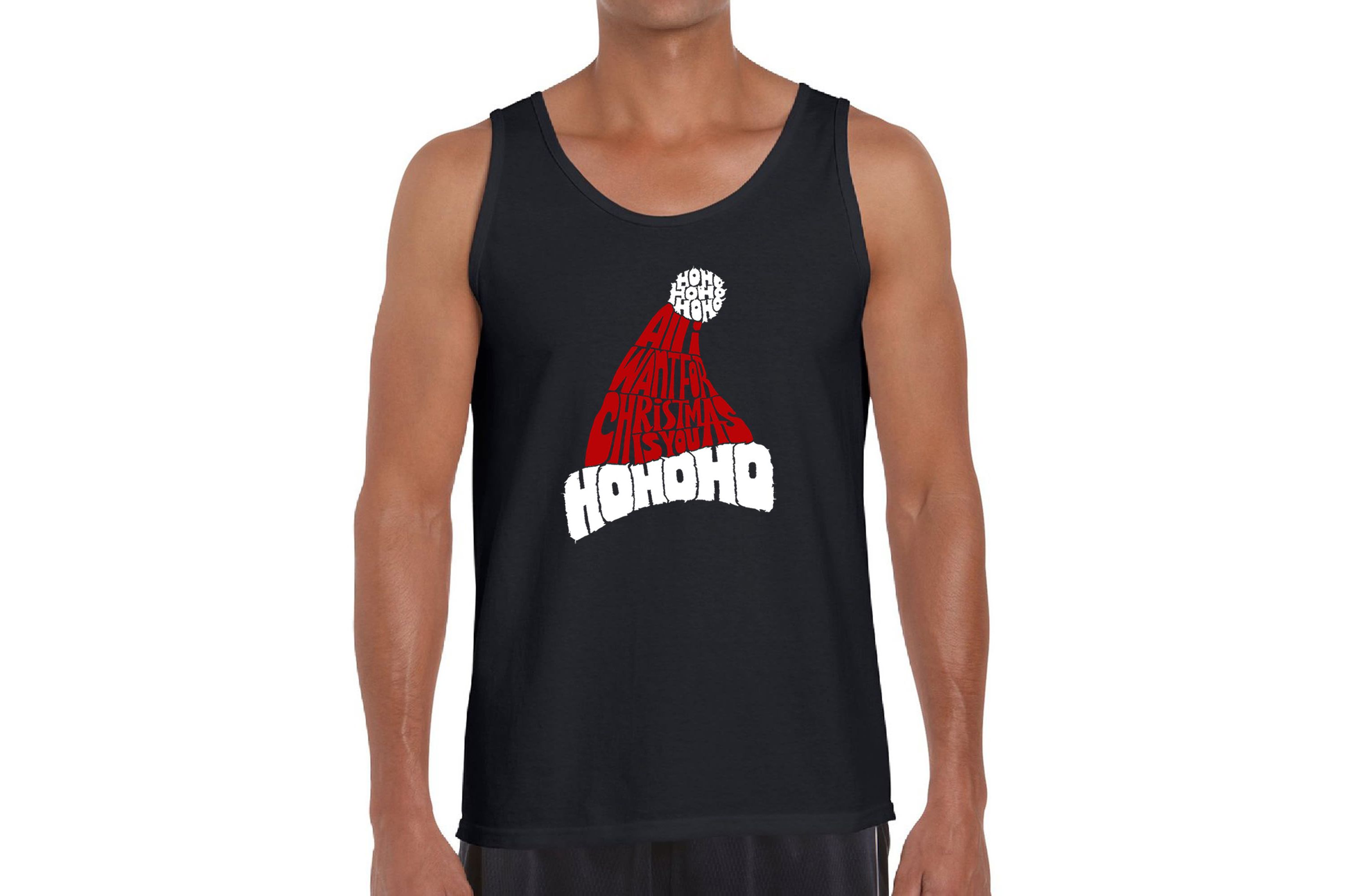 Mens Word Art Tank Top - All I Want for Christmas is You