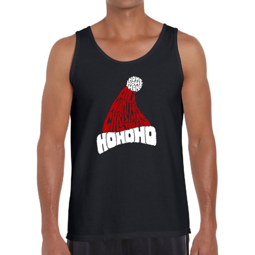Mens Word Art Tank Top - All I Want for Christmas is You