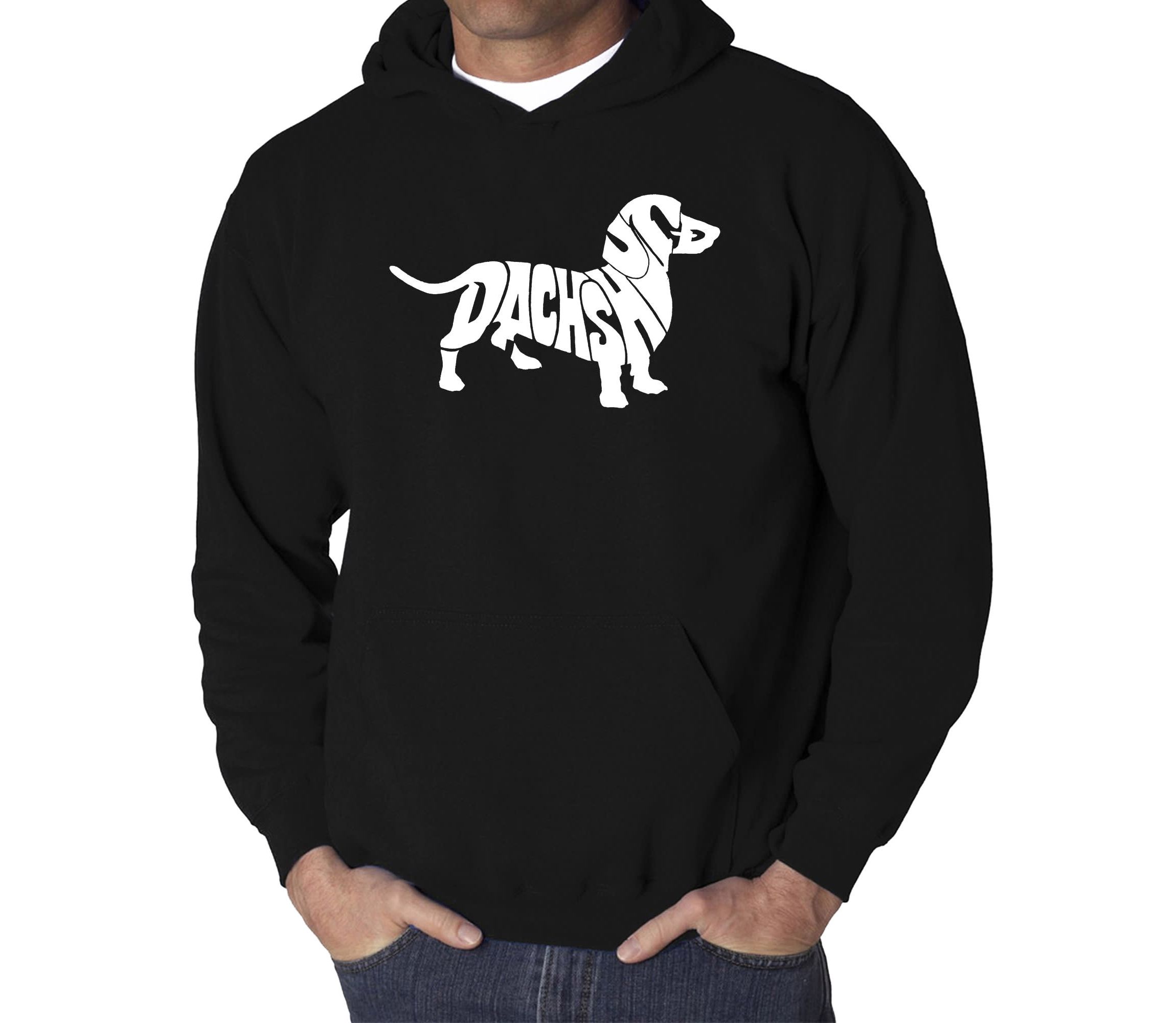 Mens Word Art Hooded Sweatshirt - Dachshund