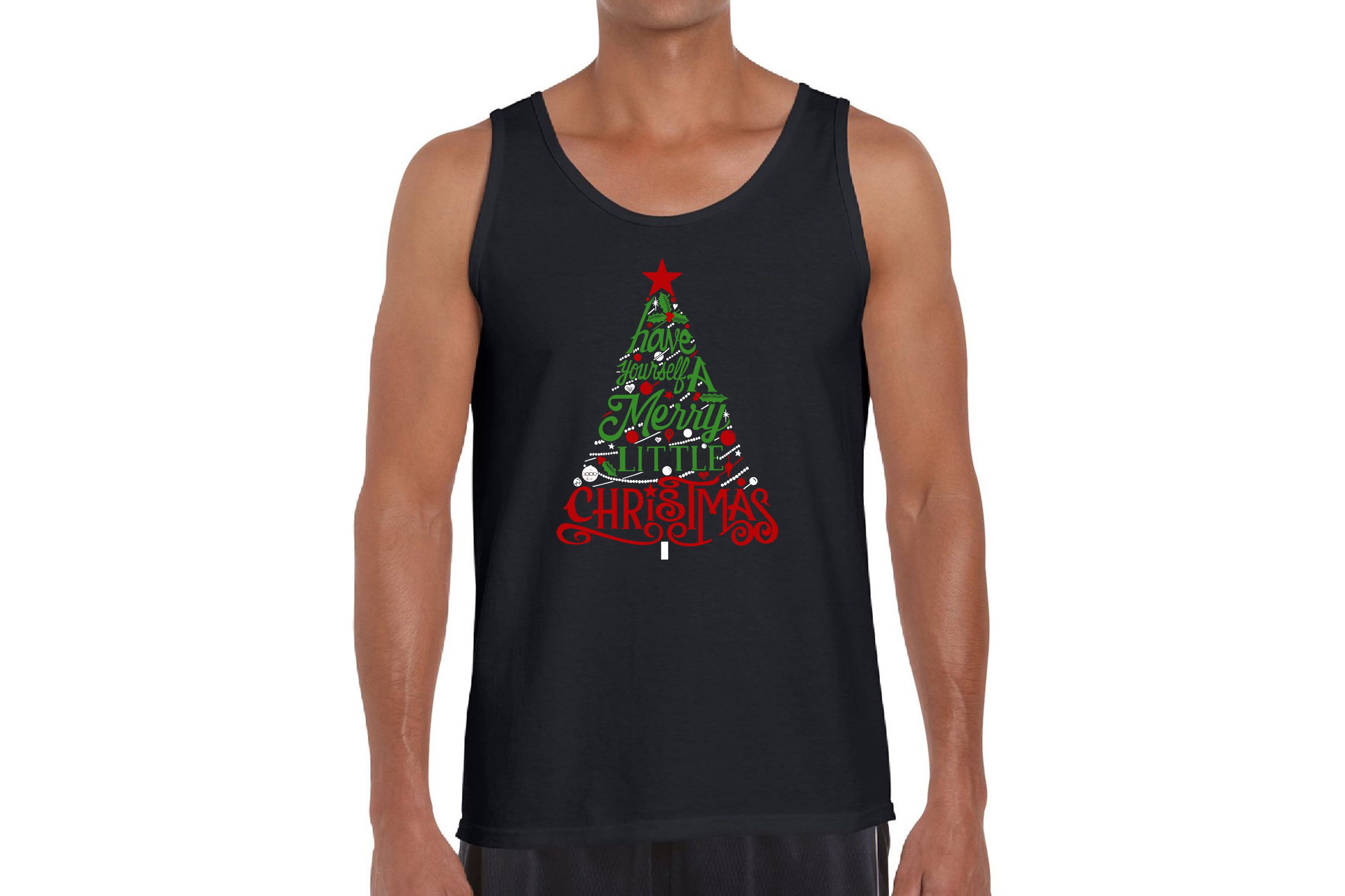 Mens Word Art Tank Top - Have Yourself a Merry Little Christmas