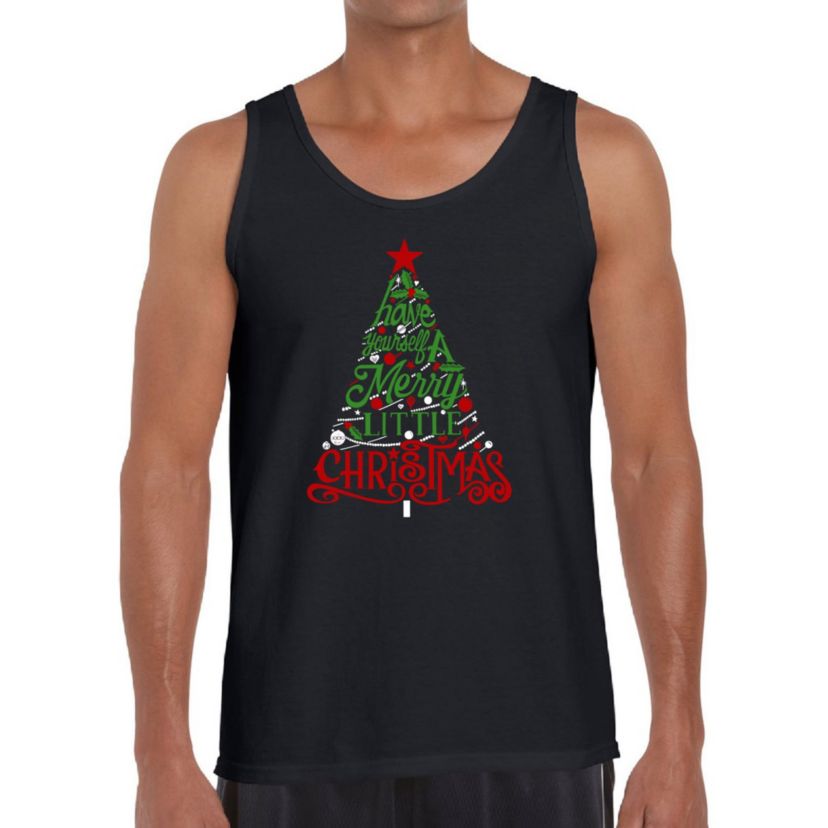 Mens Word Art Tank Top - Have Yourself a Merry Little Christmas