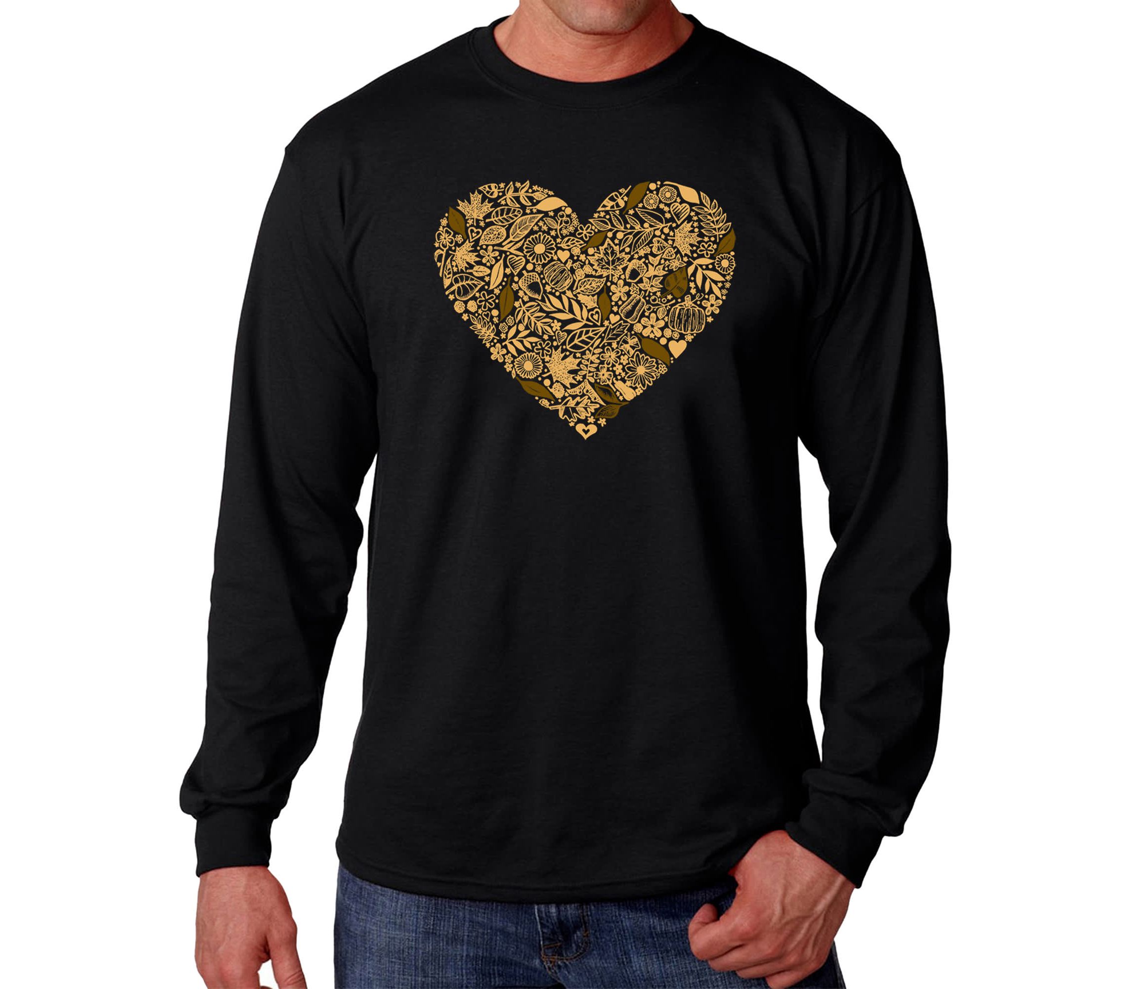 Mens Word Art Long Sleeve T-Shirt - Fall Vibes