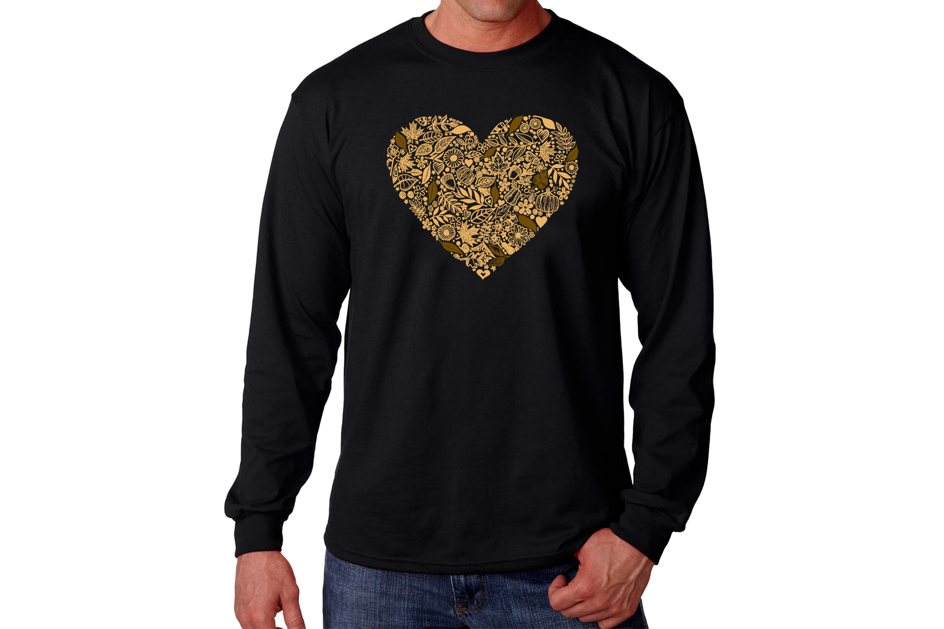 Mens Word Art Long Sleeve T-Shirt - Fall Vibes