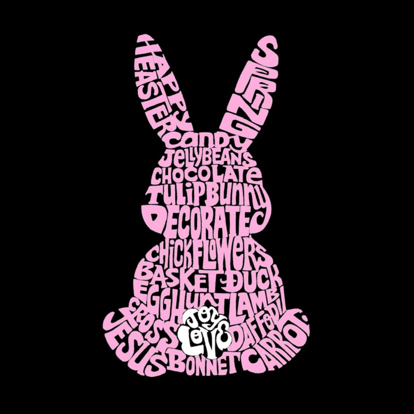 Mens Word Art T-shirt - Easter Bunny