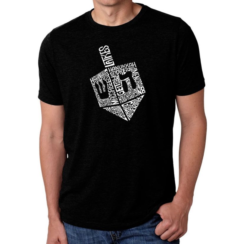 Mens Premium Blend Word Art T-Shirt  - Hanukkah Dreidel