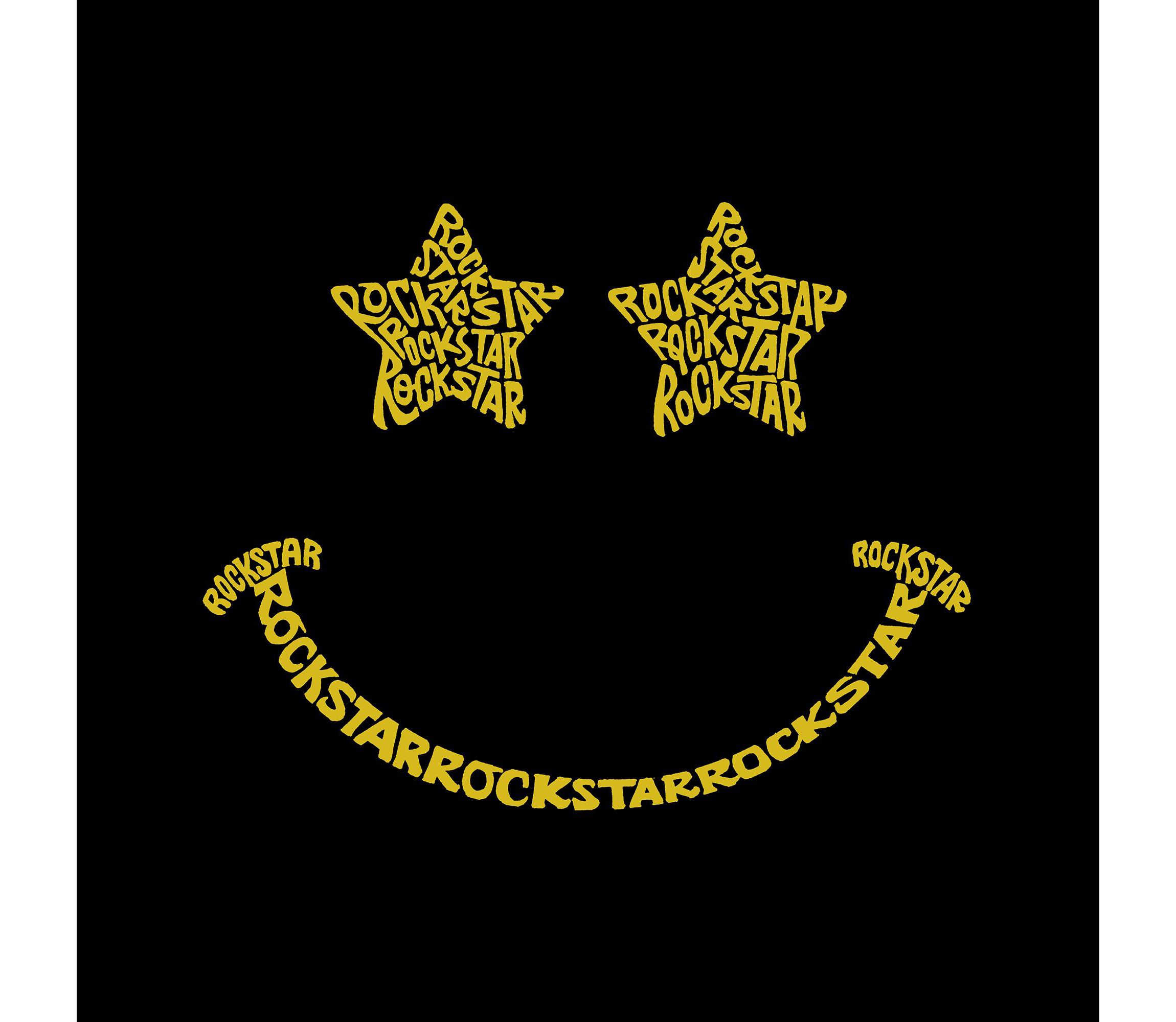 Mens Word Art Crewneck Sweatshirt - Rockstar Smiley