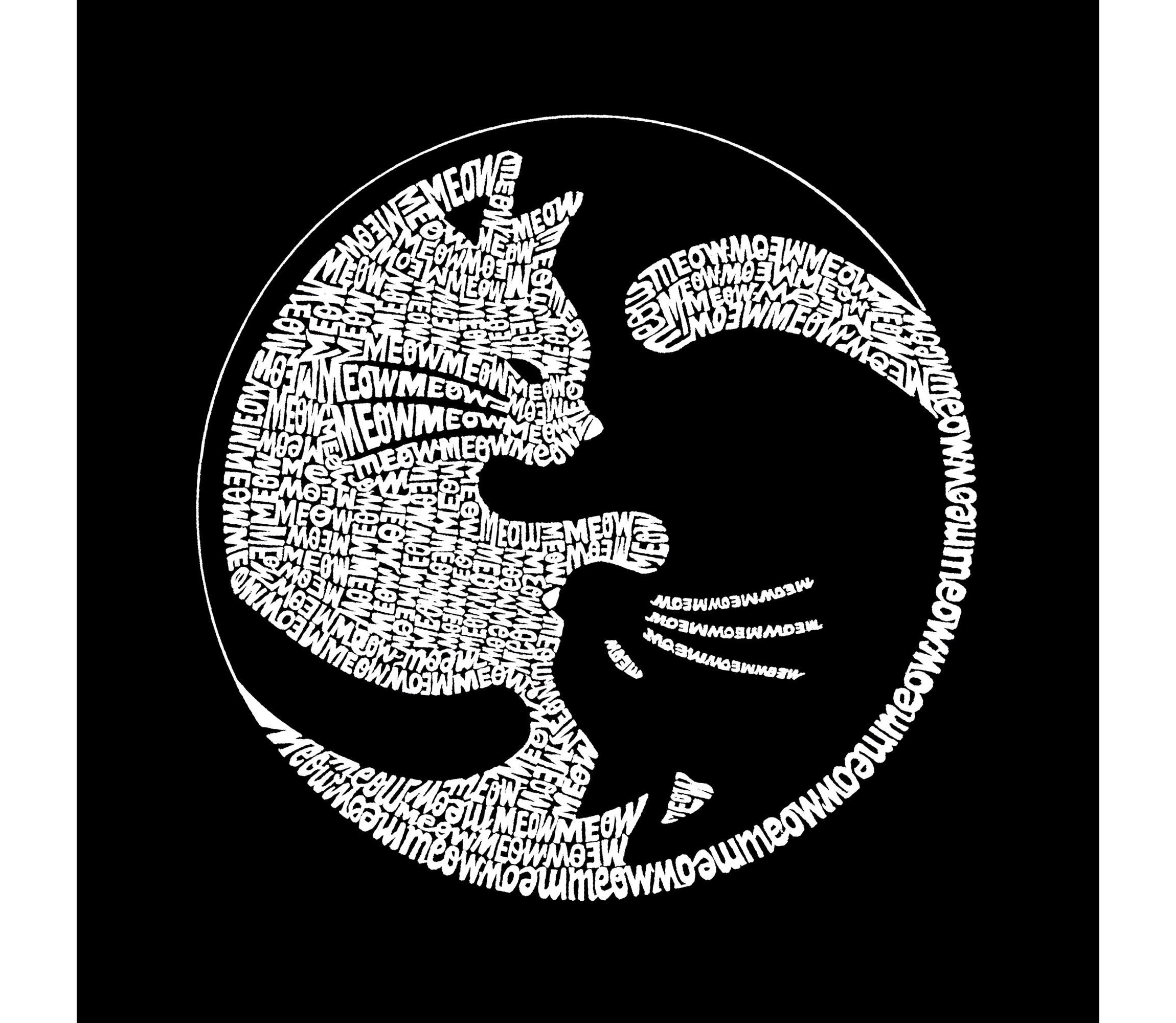 Mens Word Art Crewneck Sweatshirt - Yin Yang Cat