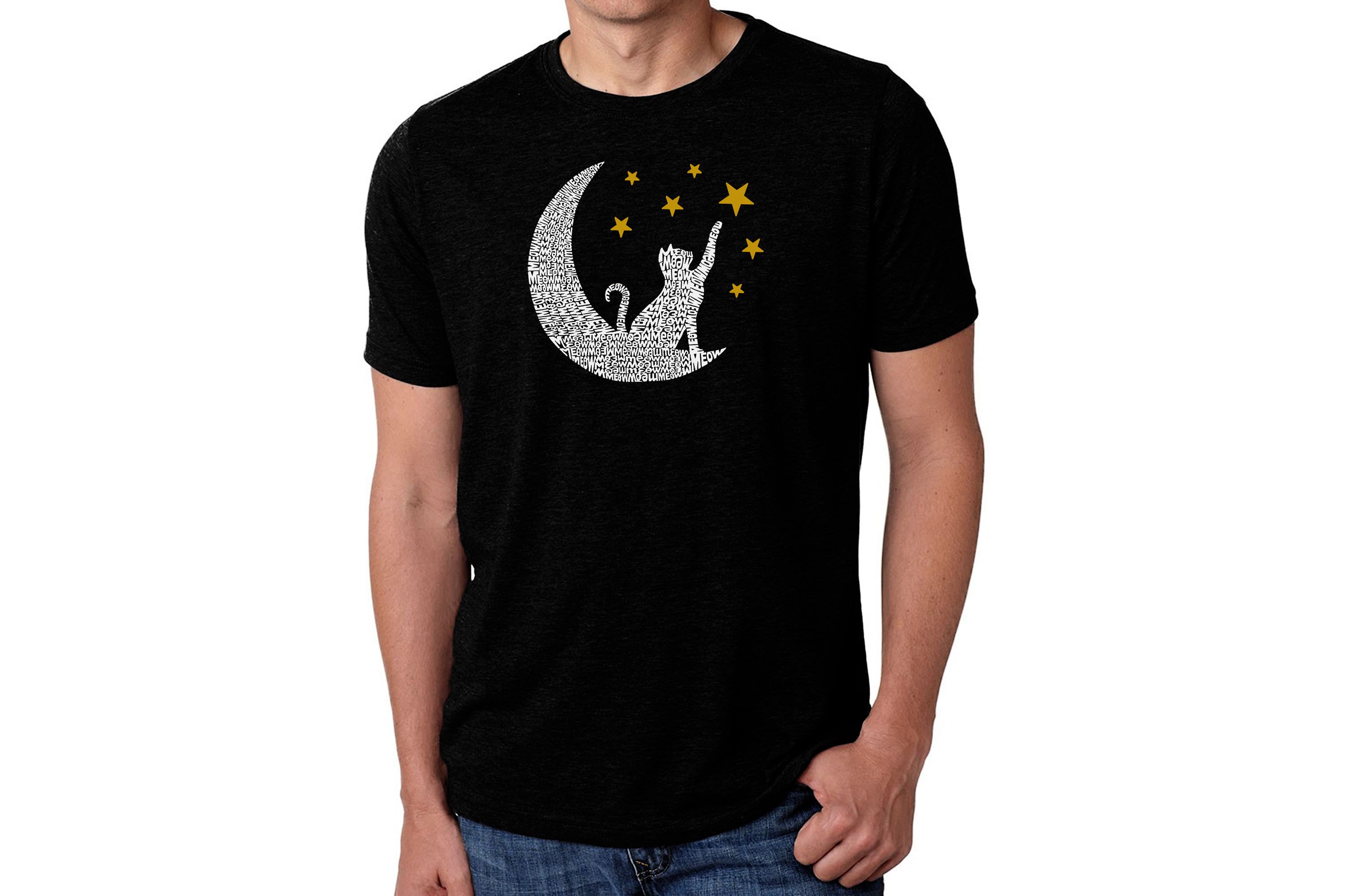 Mens Premium Blend Word Art T-Shirt - Cat Moon