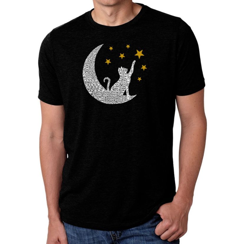 Mens Premium Blend Word Art T-Shirt - Cat Moon