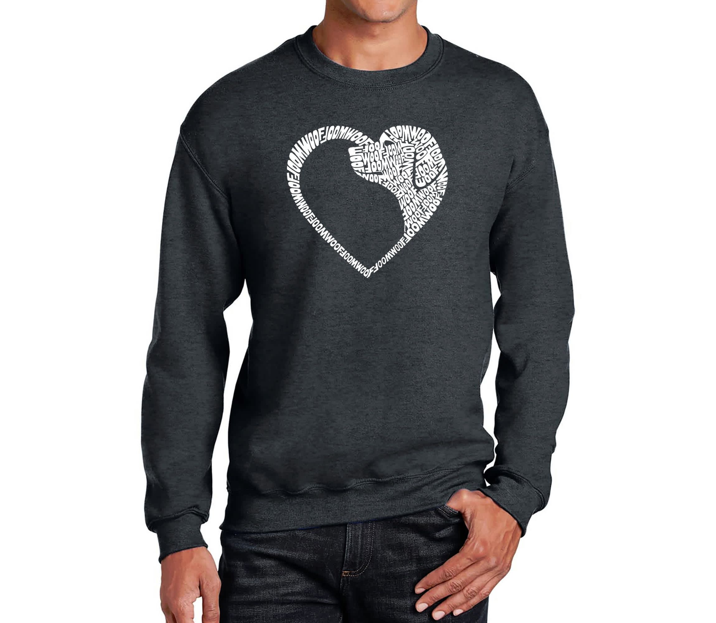 Mens Word Art Crewneck Sweatshirt  - Dog Heart