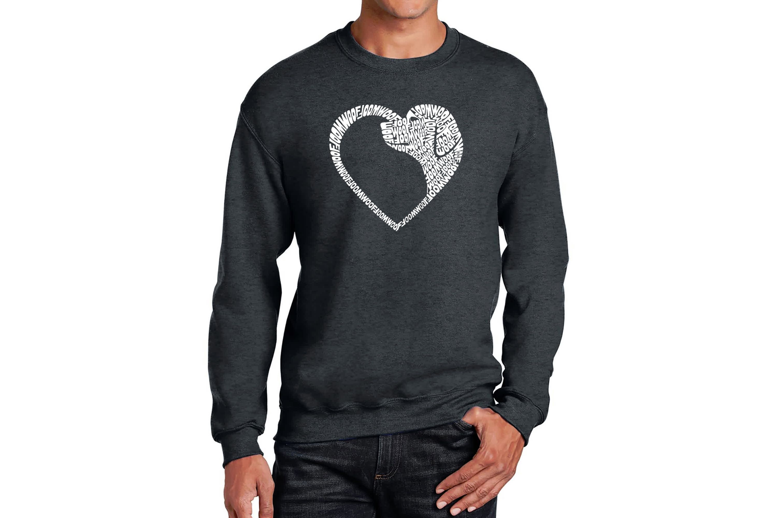 Mens Word Art Crewneck Sweatshirt  - Dog Heart