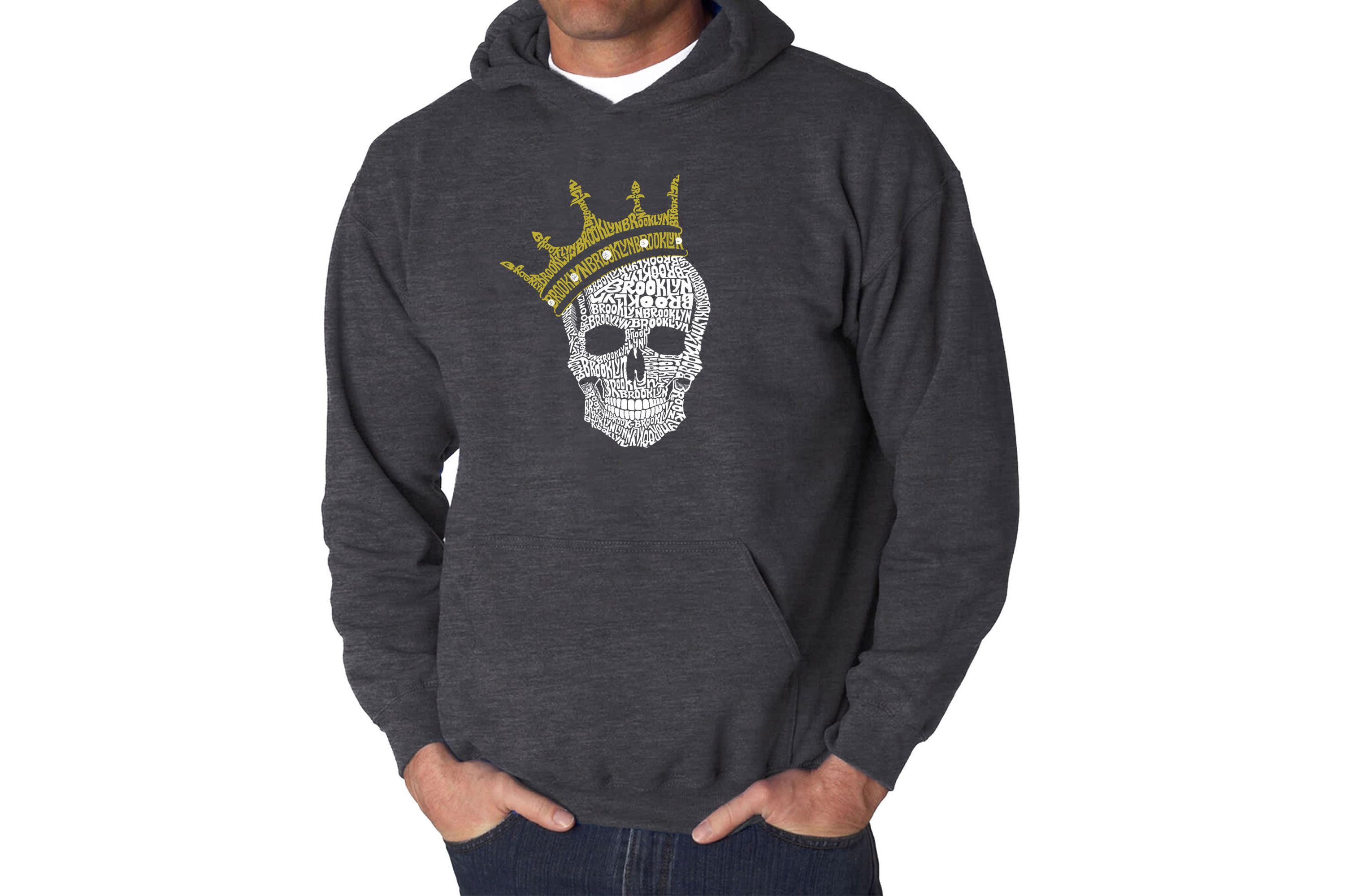 Mens Word Art Hooded Sweatshirt - Brooklyn Crown