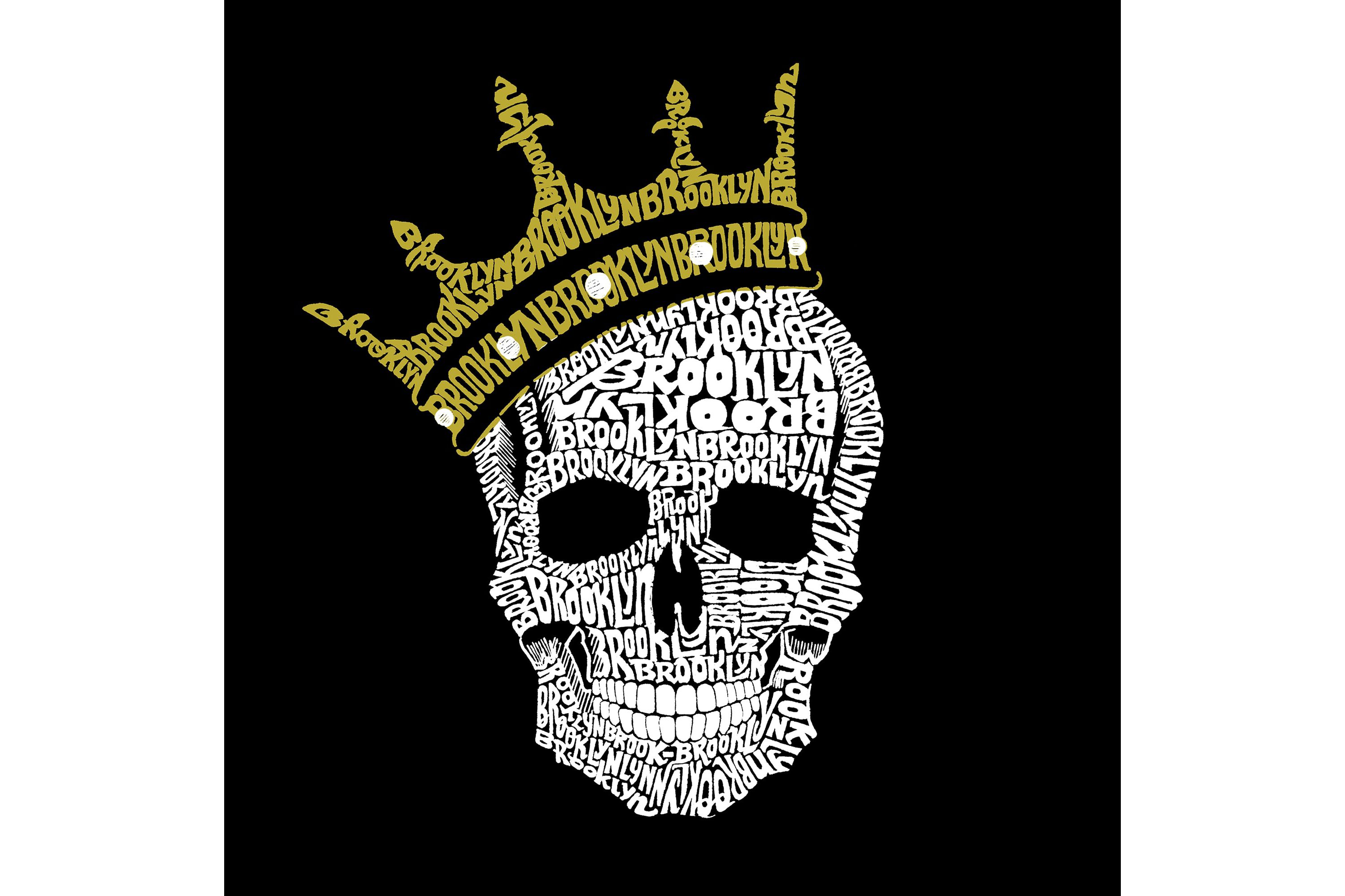 Mens Word Art Hooded Sweatshirt - Brooklyn Crown