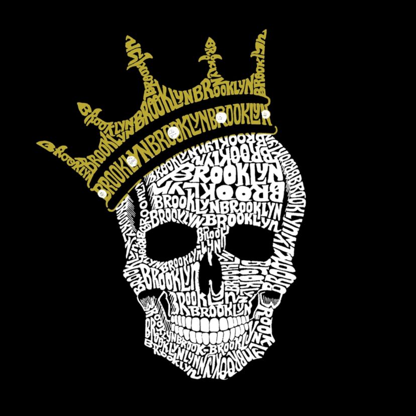 Mens Word Art Hooded Sweatshirt - Brooklyn Crown