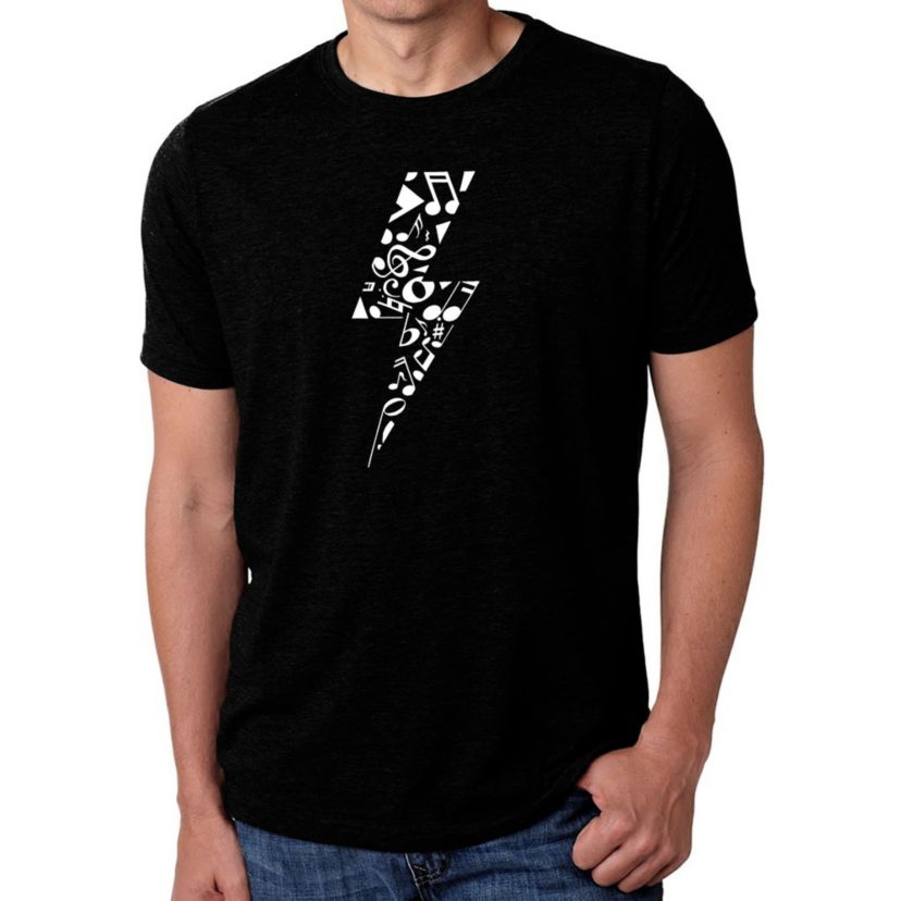 Mens Premium Blend Word Art T-shirt - Lightning Bolt